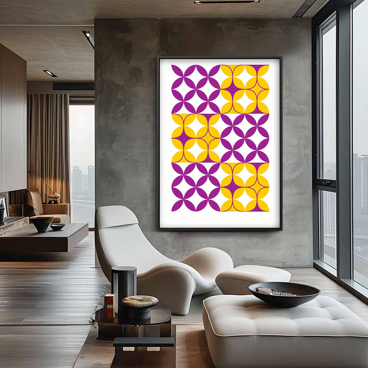 Kleurrijke Geometrische Patronen Kunstwerk-canvas-dibond-plexiglas-wanddecoratie-WallArtistic