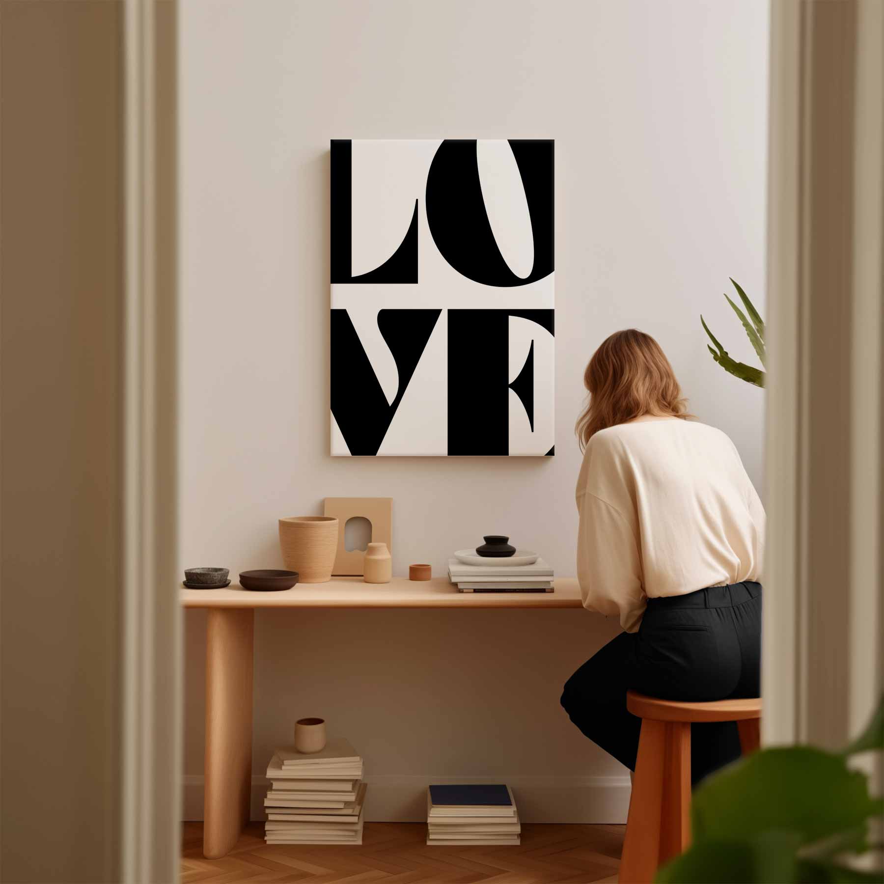 Liefdevol Typografisch Kunstwerk-canvas-dibond-plexiglas-wanddecoratie-WallArtistic