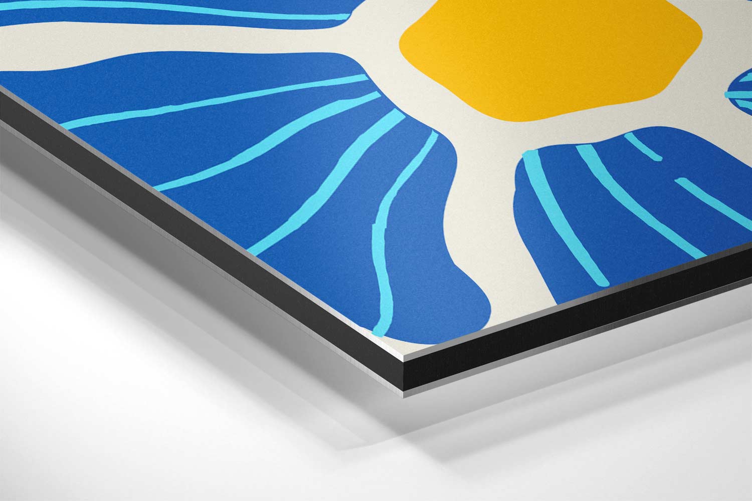 Bloeiend Blauw Bloemenpatroon Kunstwerk-canvas-dibond-plexiglas-wanddecoratie-WallArtistic