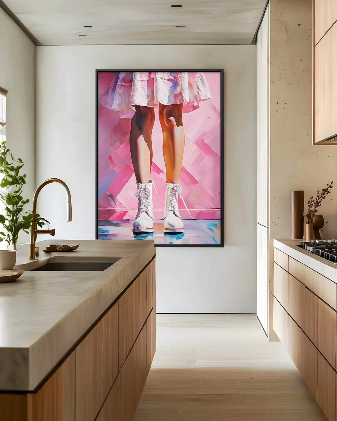 Stoere Stappers in Roze Sfeer Kunstwerk-canvas-dibond-plexiglas-wanddecoratie-WallArtistic