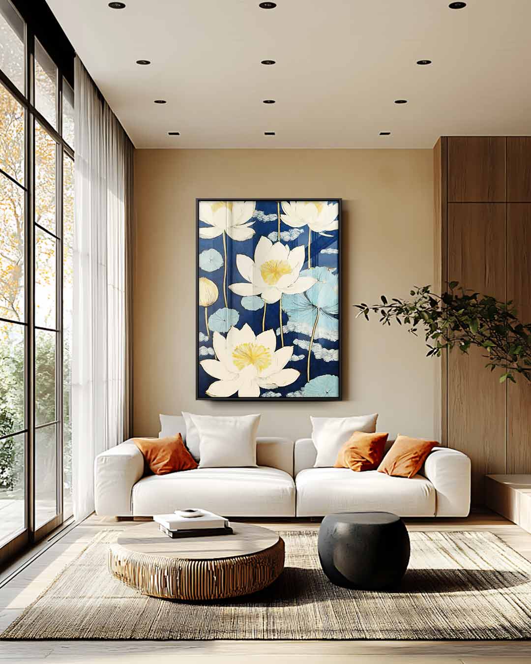 Dromerige Waterlelies Kunstwerk-canvas-dibond-plexiglas-wanddecoratie-WallArtistic