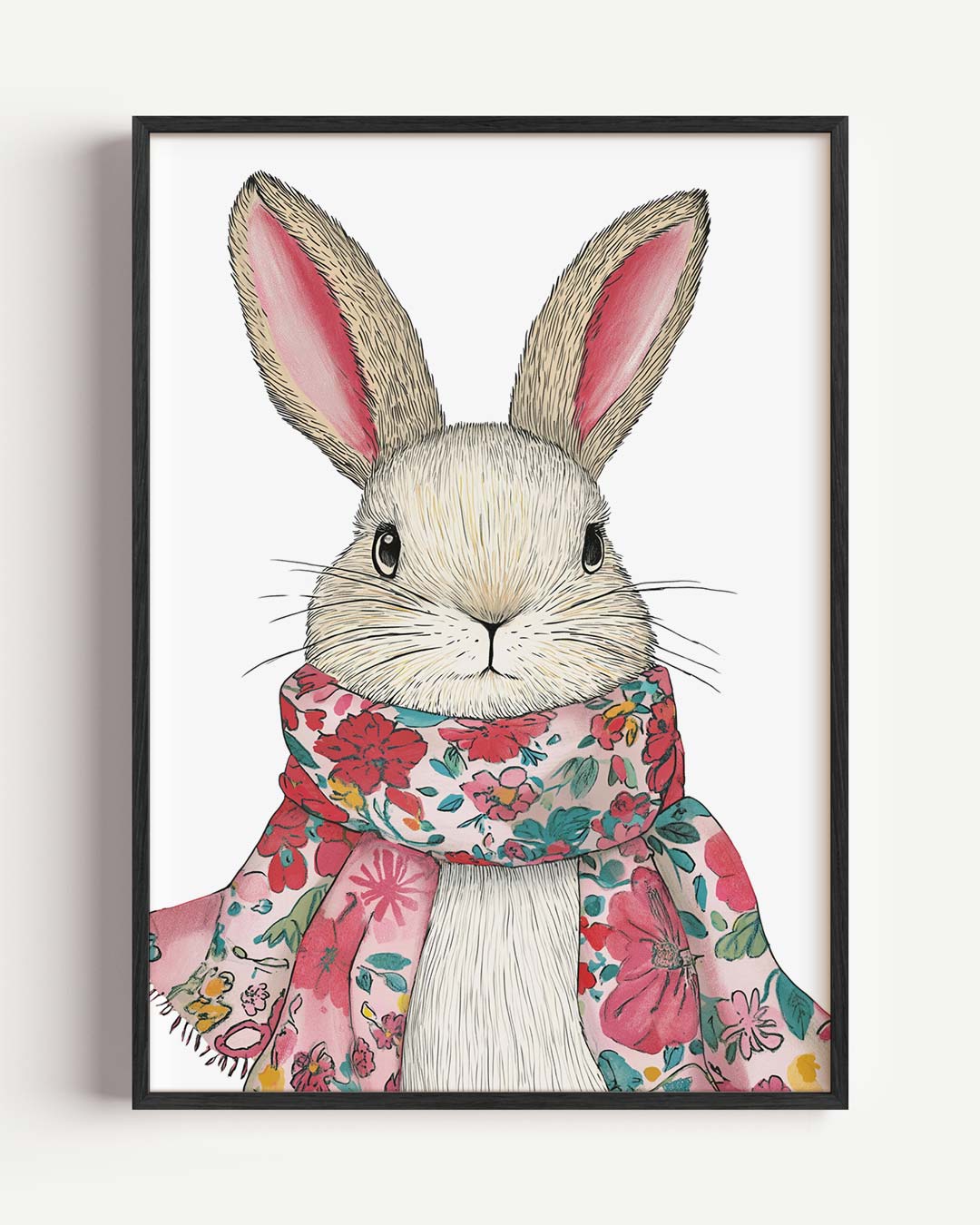 Konijn met Sjaal Poster-WallArtistic