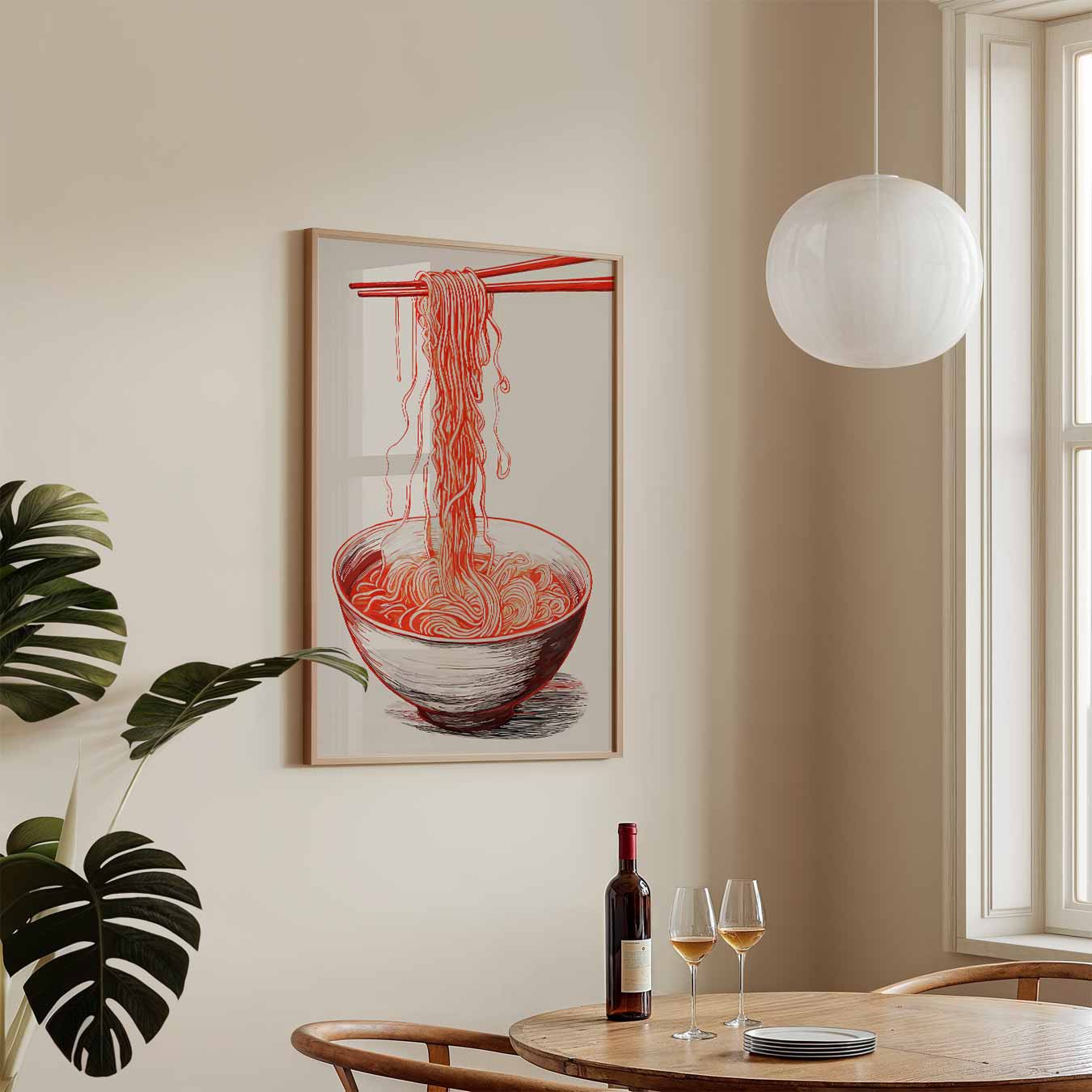 Stijlvolle Rode Ramen Poster-WallArtistic