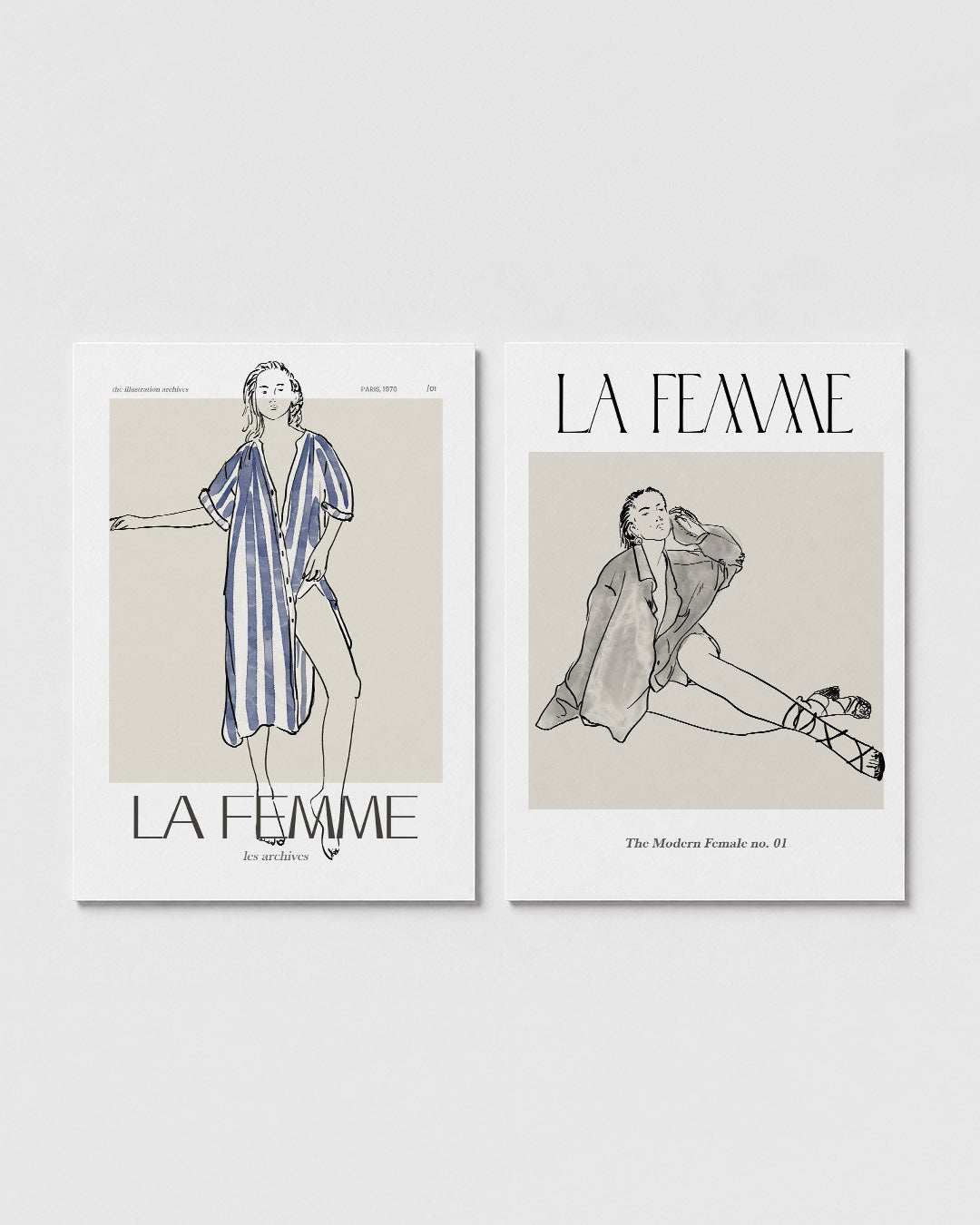Gestreepte elegantie Posterset