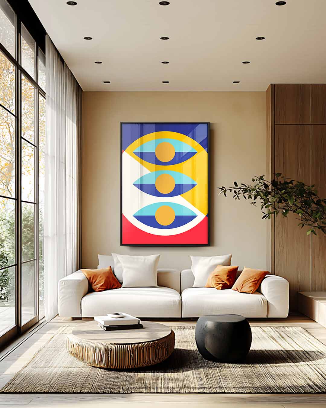 Kleurrijke Geometrie Kunstwerk-canvas-dibond-plexiglas-wanddecoratie-WallArtistic
