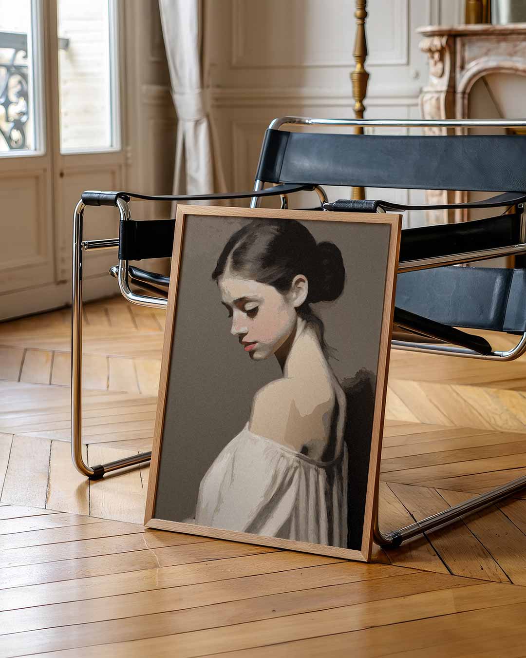 Elegante Dromerige Vrouw Poster