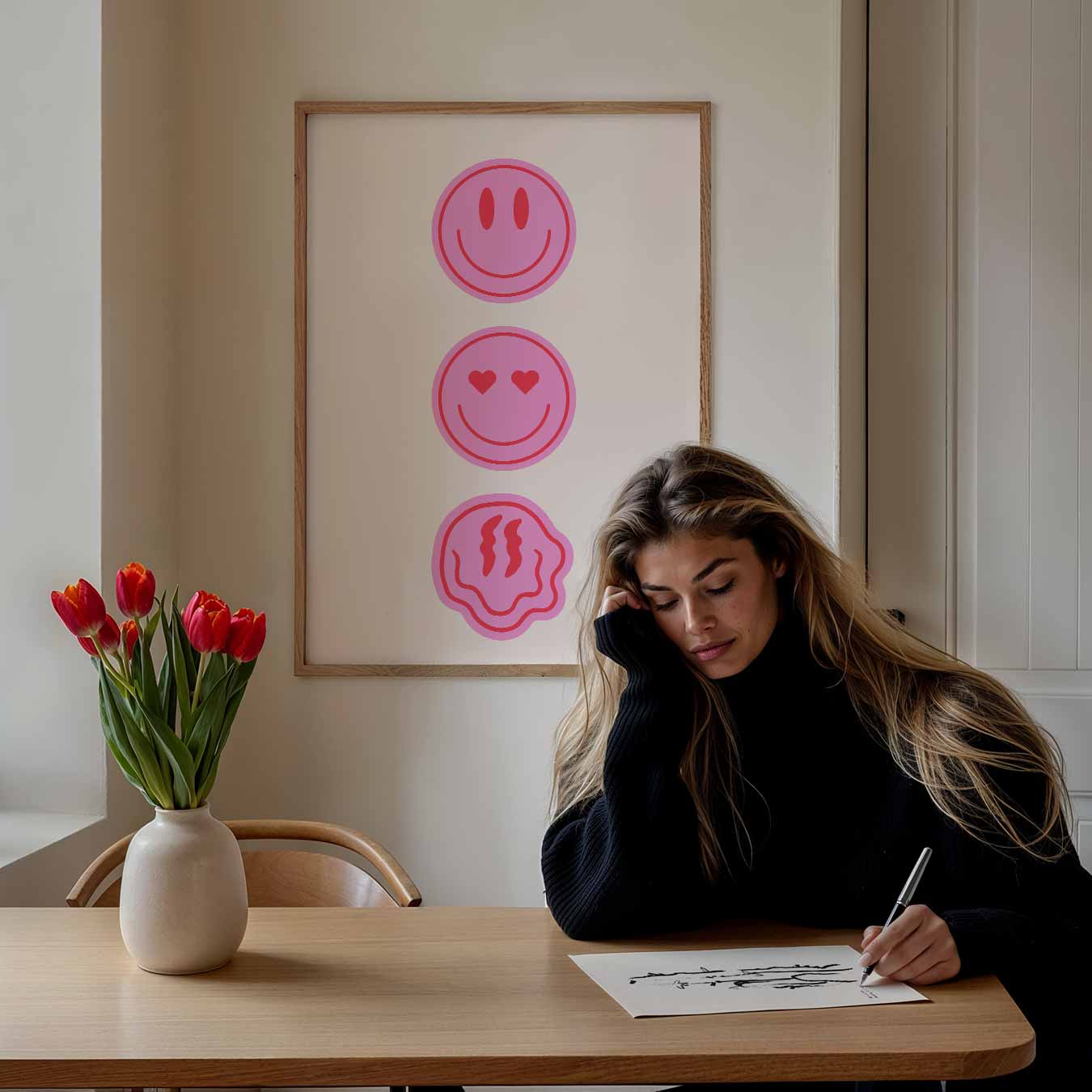 Kleurrijke Emoticon Vibes Poster