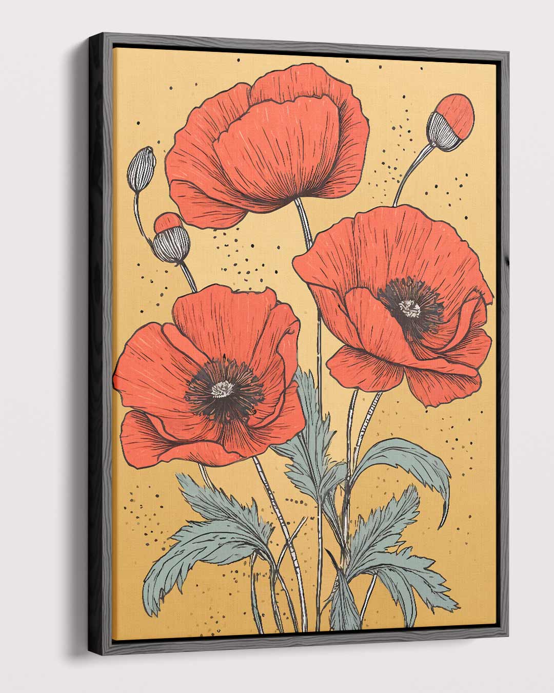 Vurige Klaprozen Kunstwerk-canvas-dibond-plexiglas-wanddecoratie-WallArtistic