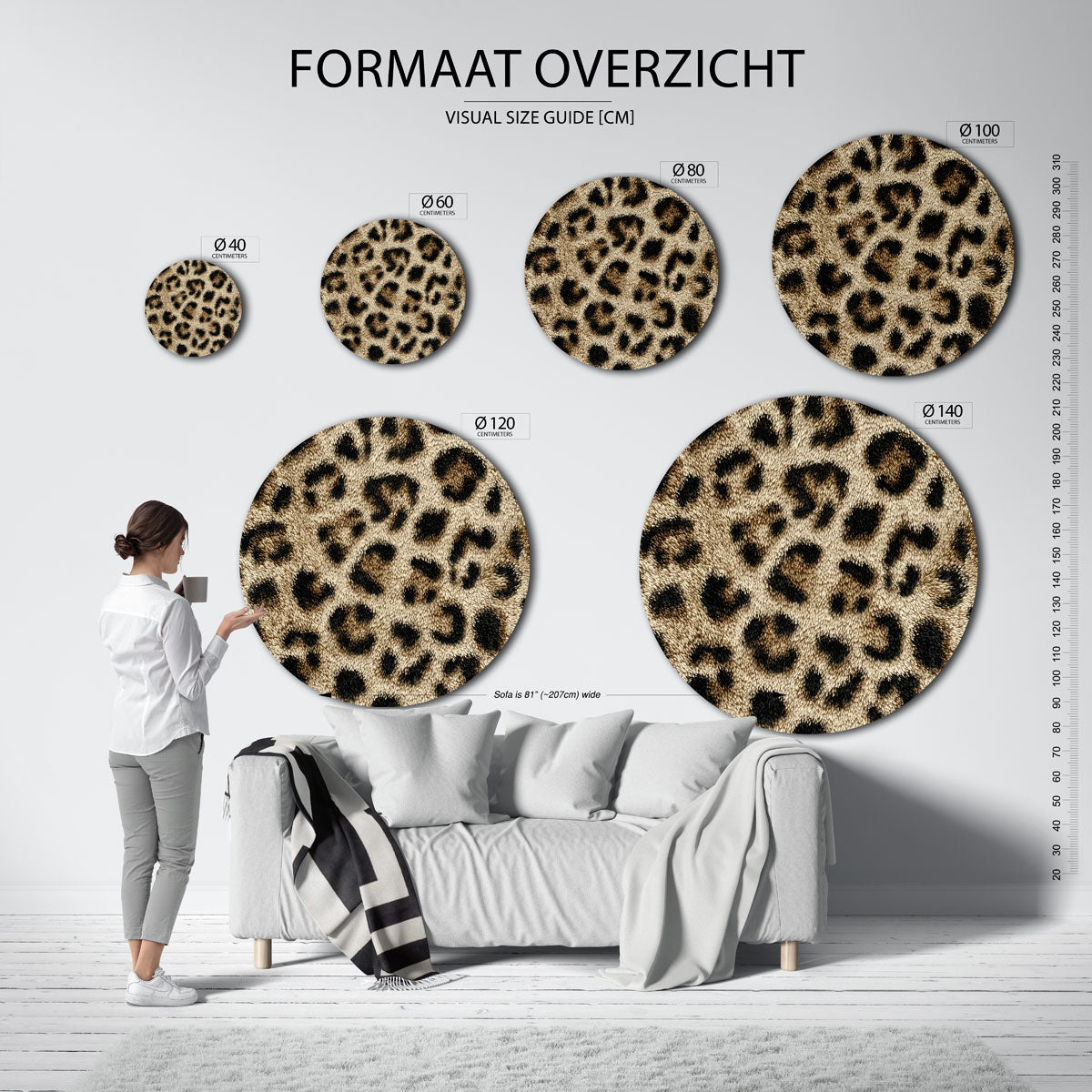 Luipaardprint Muurcirkel