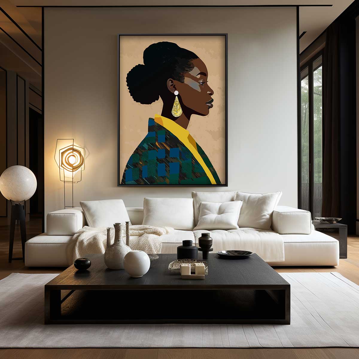 Tijdloze Elegantie in Kleur Kunstwerk-canvas-dibond-plexiglas-wanddecoratie-WallArtistic