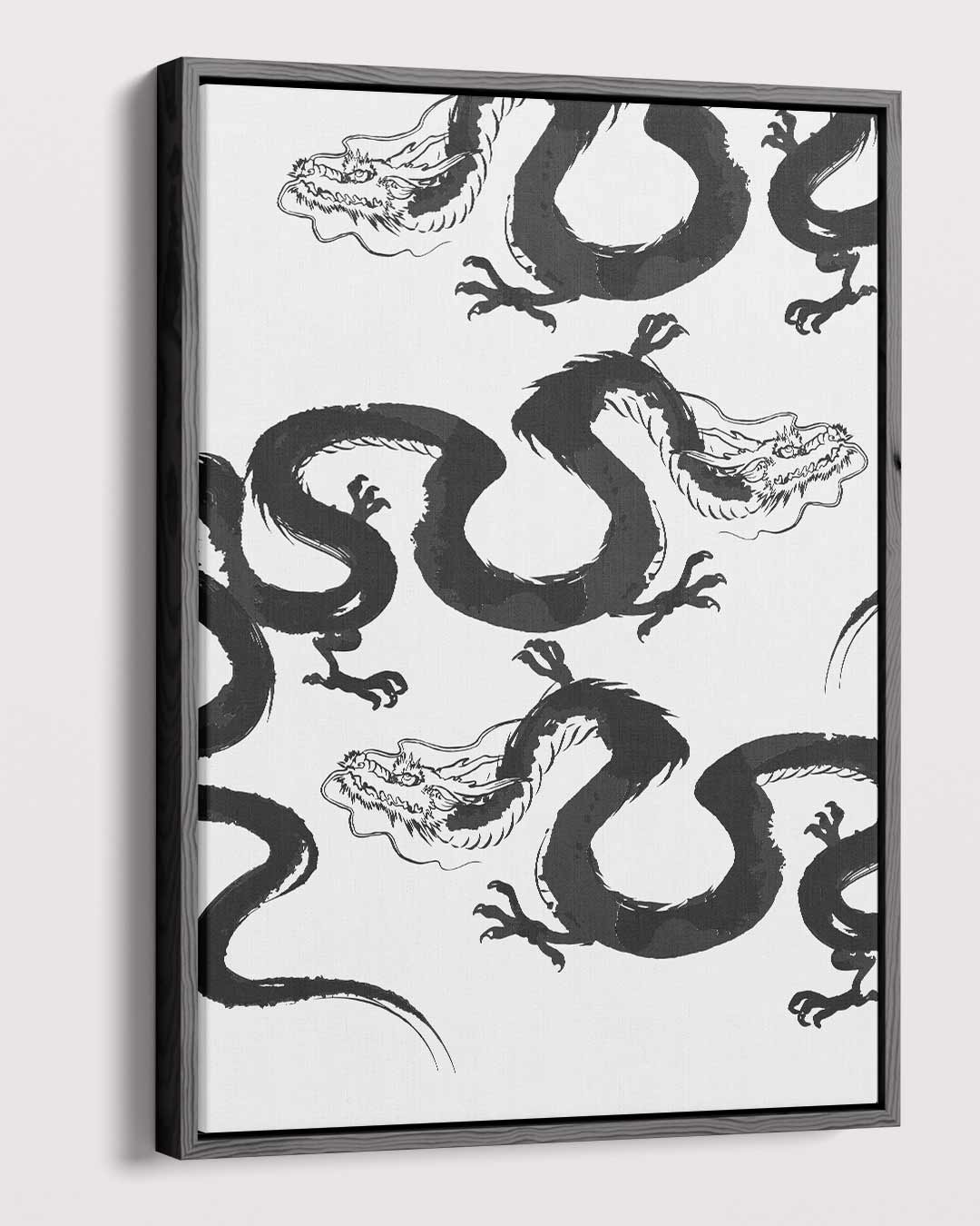 Dynamisch Drakenpatroon Kunstwerk-canvas-dibond-plexiglas-wanddecoratie-WallArtistic