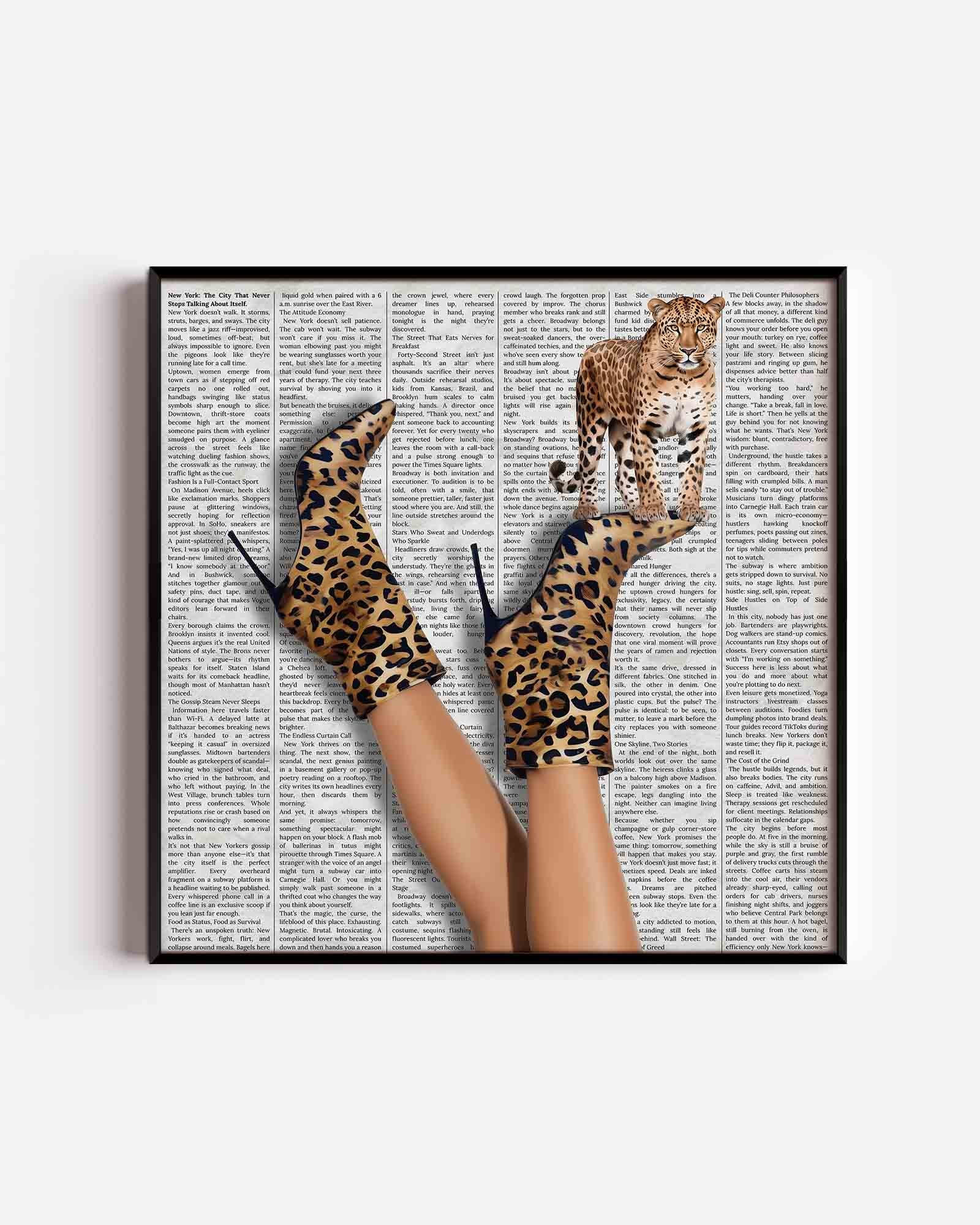 Luipaardprint laarzen Poster