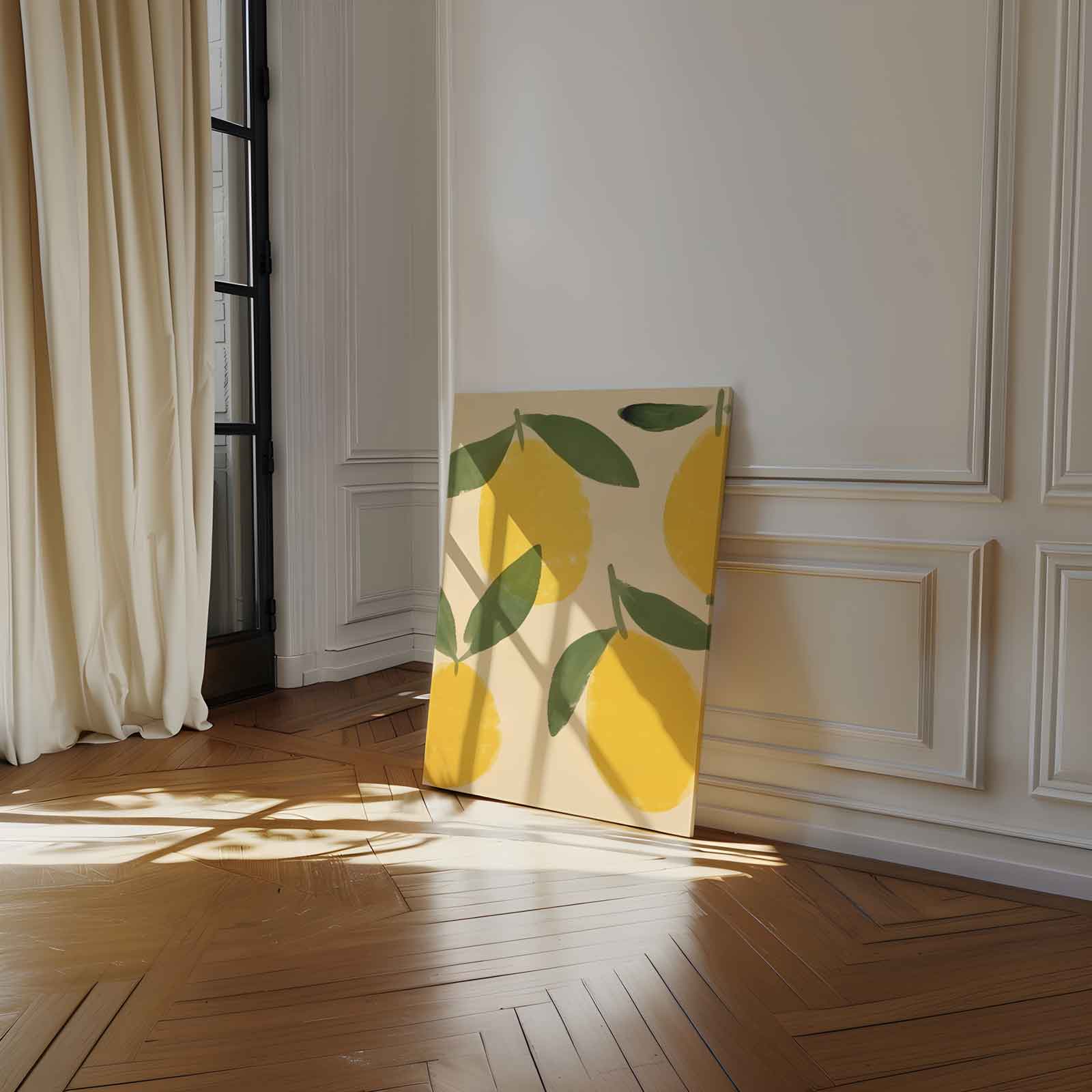 Zonnige Citroenfantasie Kunstwerk-canvas-dibond-plexiglas-wanddecoratie-WallArtistic