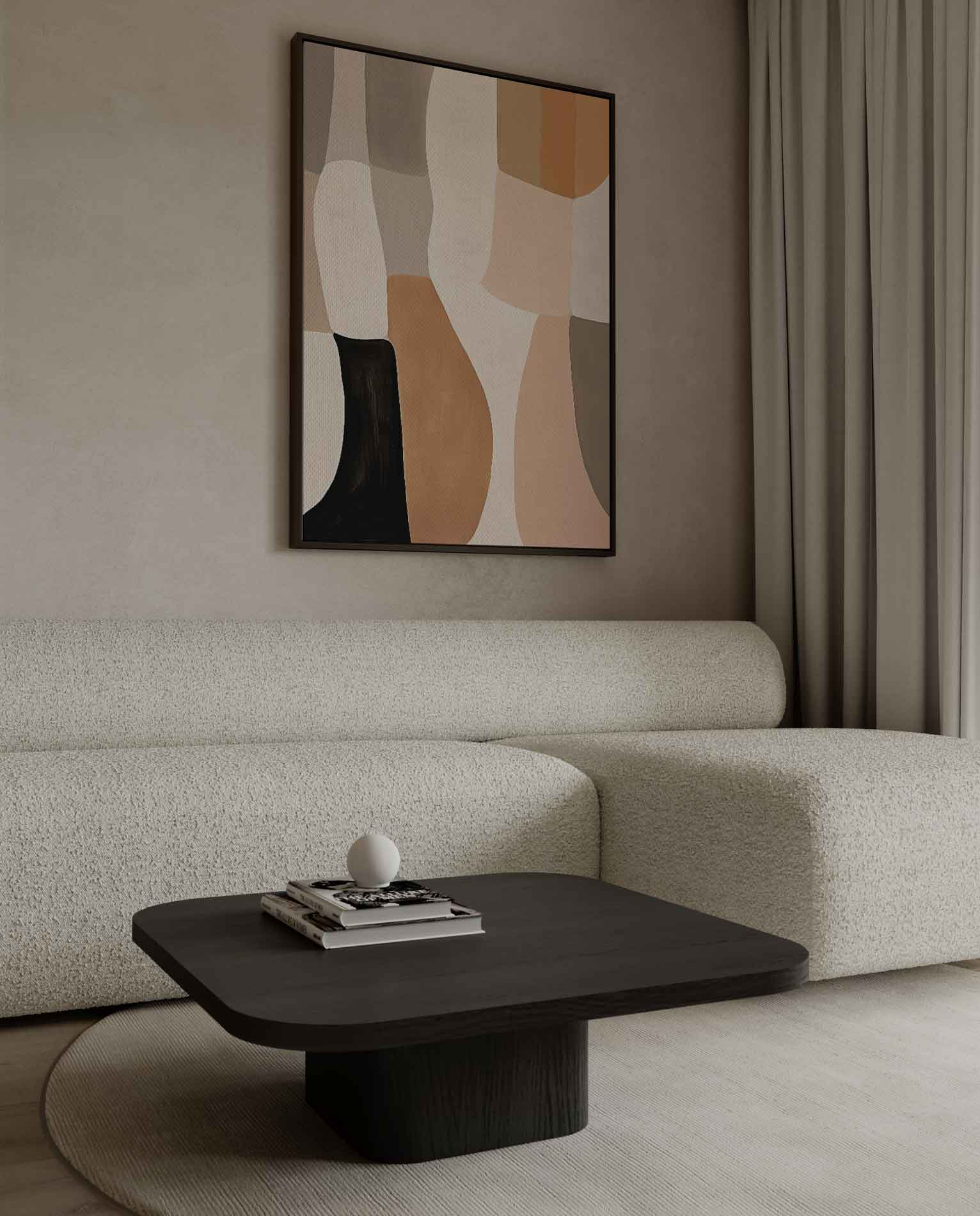 Aardse Abstractie Kunstwerk-canvas-dibond-plexiglas-wanddecoratie-WallArtistic