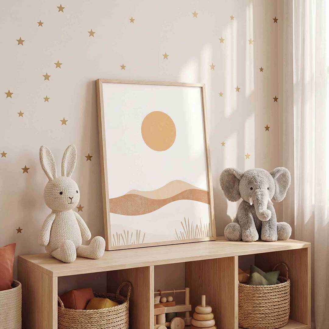 Zon en heuvels Poster