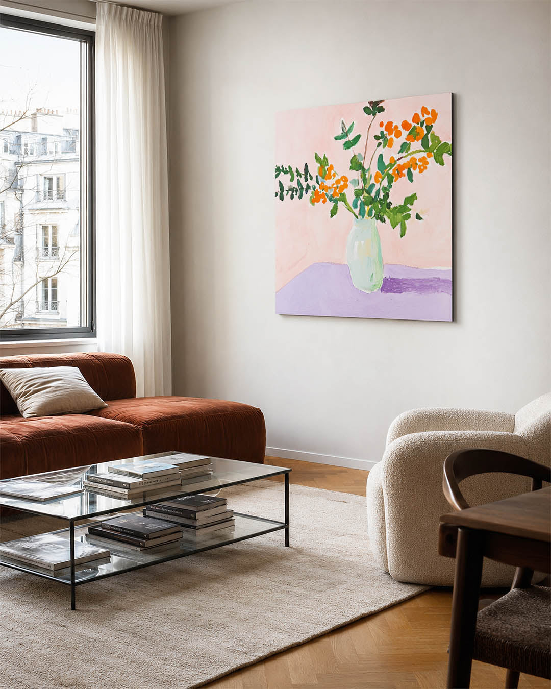Vrolijke bloemenvaas Kunstwerk