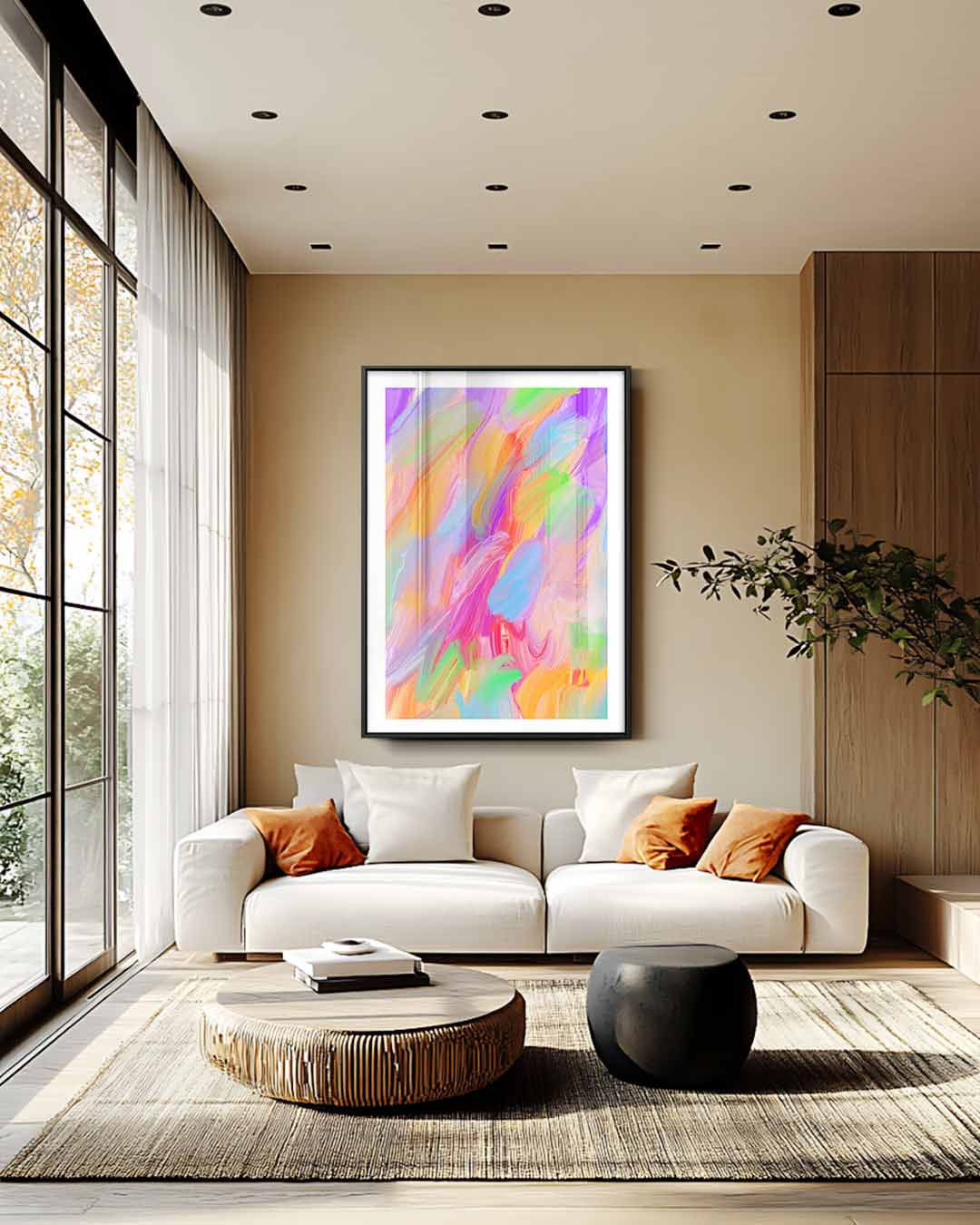 Kleurrijke Bewegingen Kunstwerk-canvas-dibond-plexiglas-wanddecoratie-WallArtistic