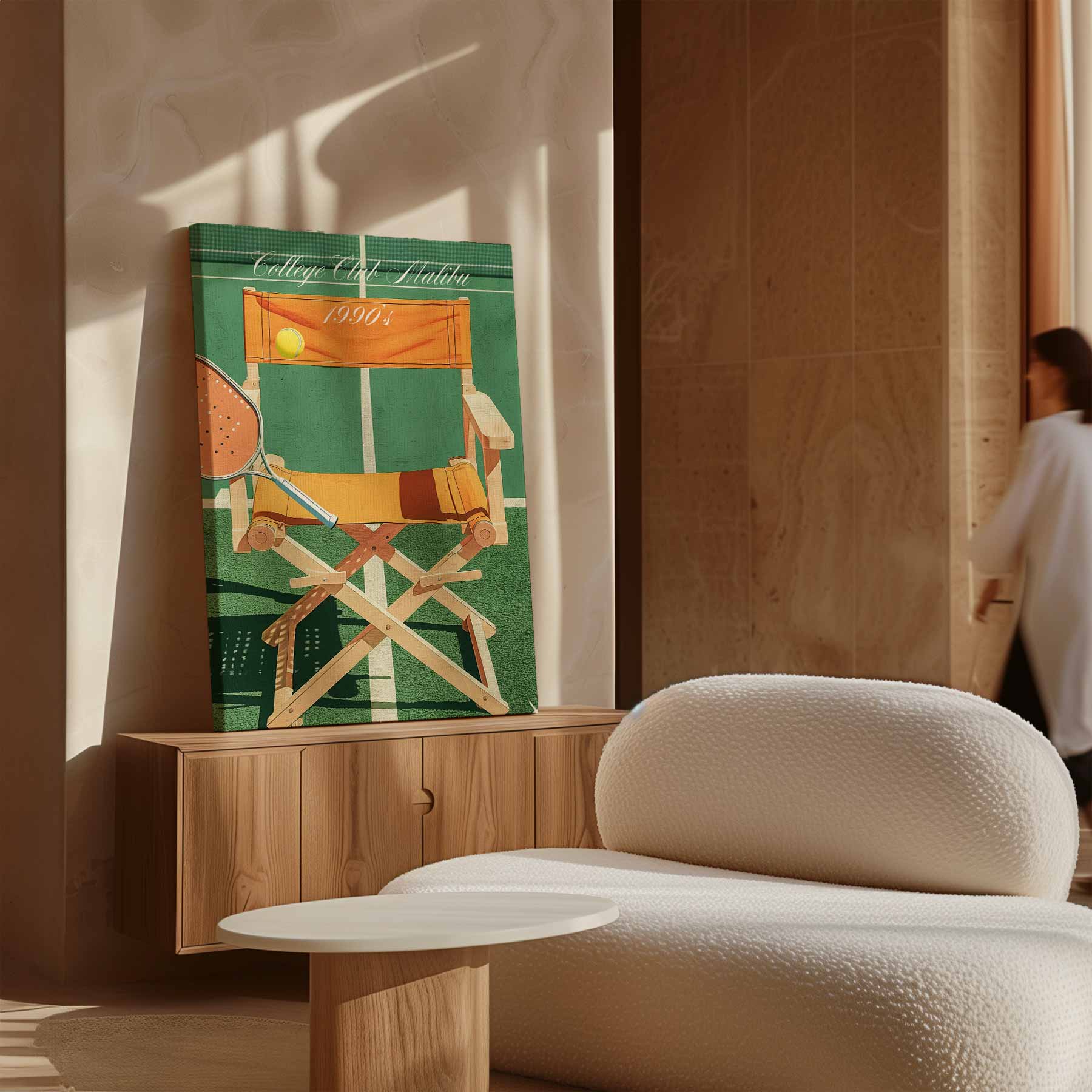 Vintage Tennis Vibes Kunstwerk-canvas-dibond-plexiglas-wanddecoratie-WallArtistic