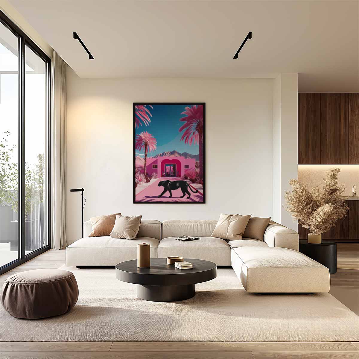 Tropische Droom met Panther Kunstwerk-canvas-dibond-plexiglas-wanddecoratie-WallArtistic