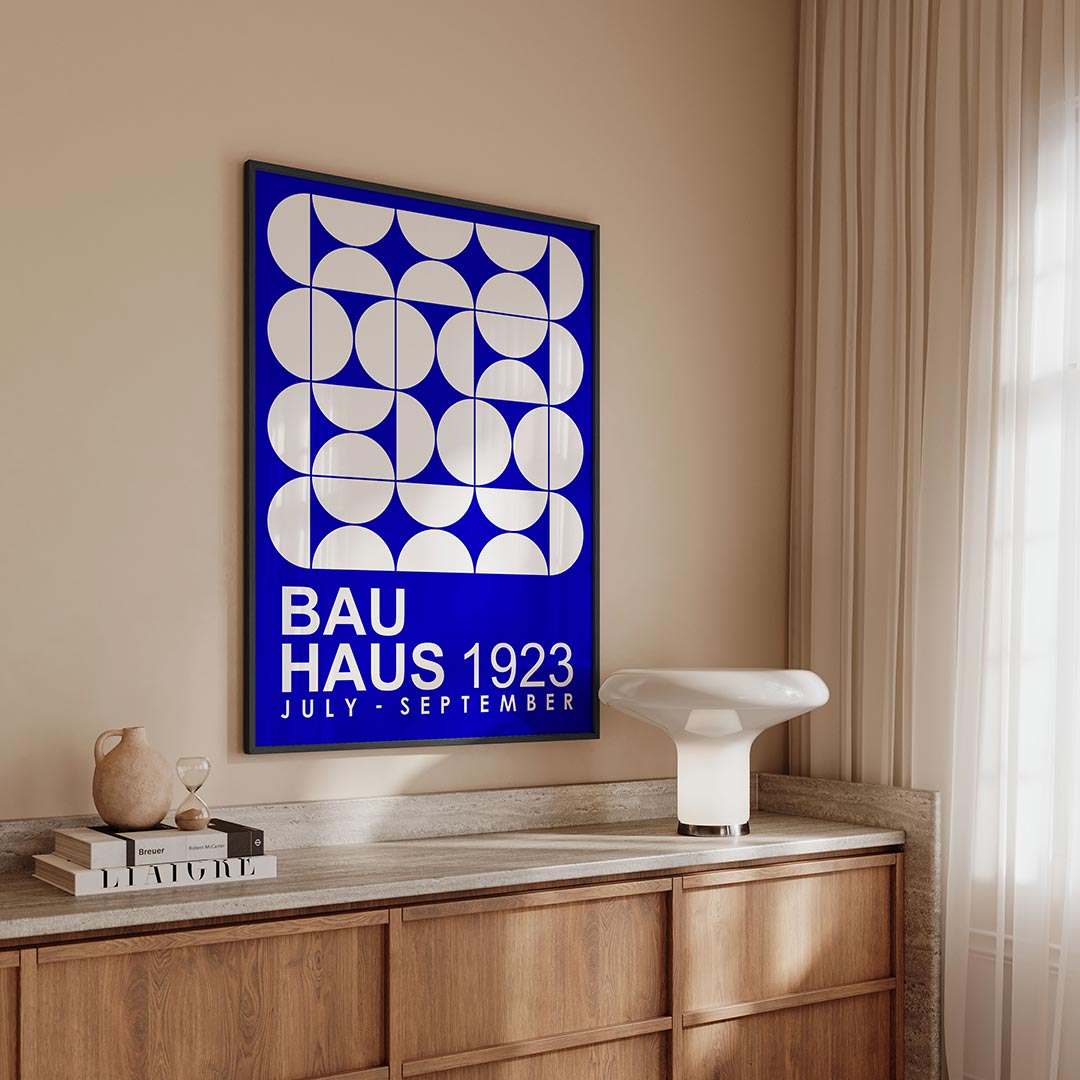 Cirkelpatroon blauw Poster