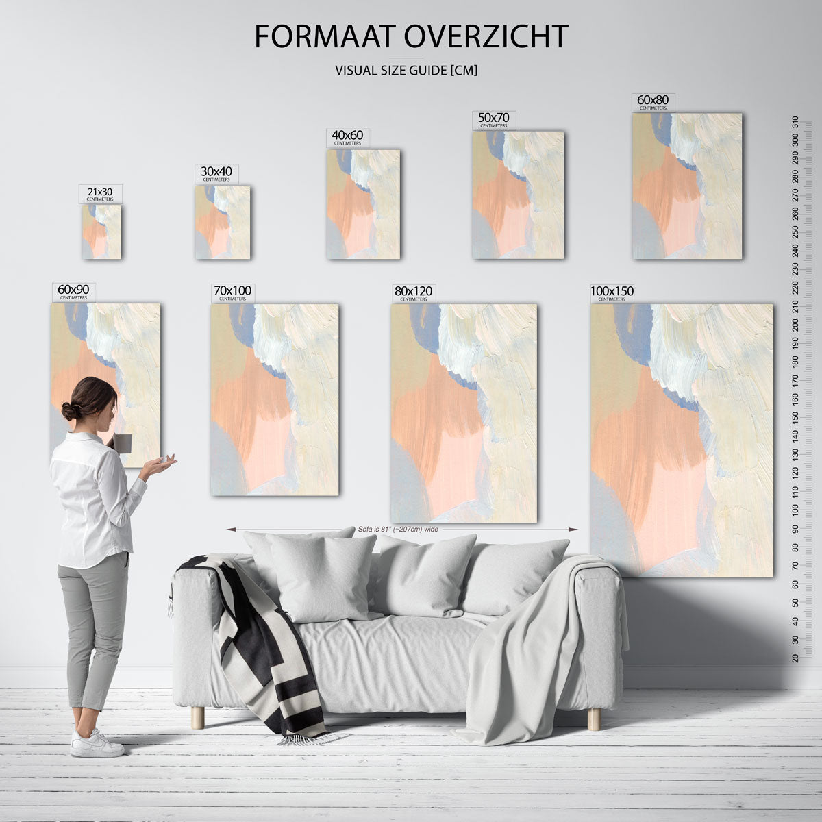 Abstracte penseelstreken Poster