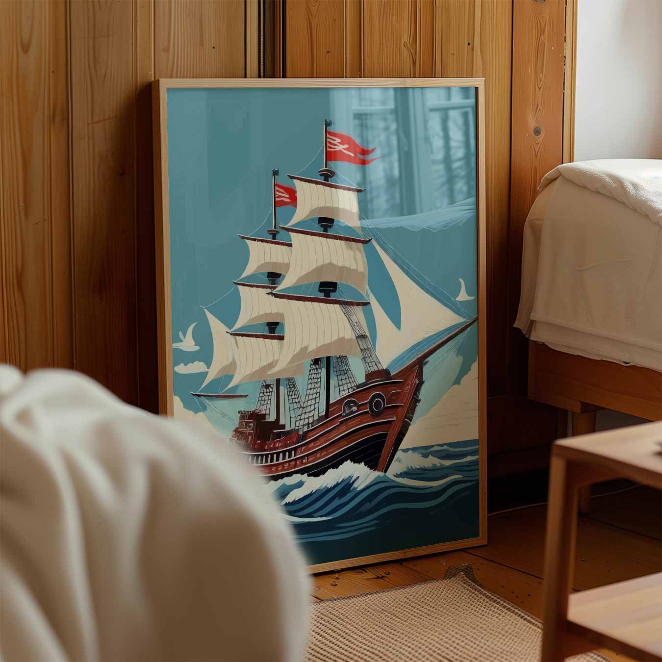 Avontuurlijke Zeilboot op Zee Poster-WallArtistic