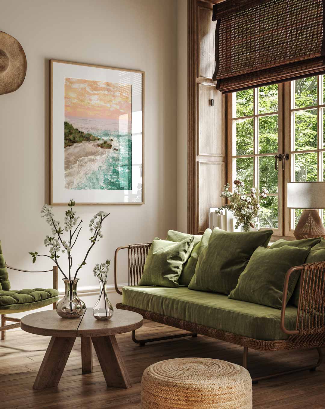 Zonsondergang Kustlandschap Poster-WallArtistic