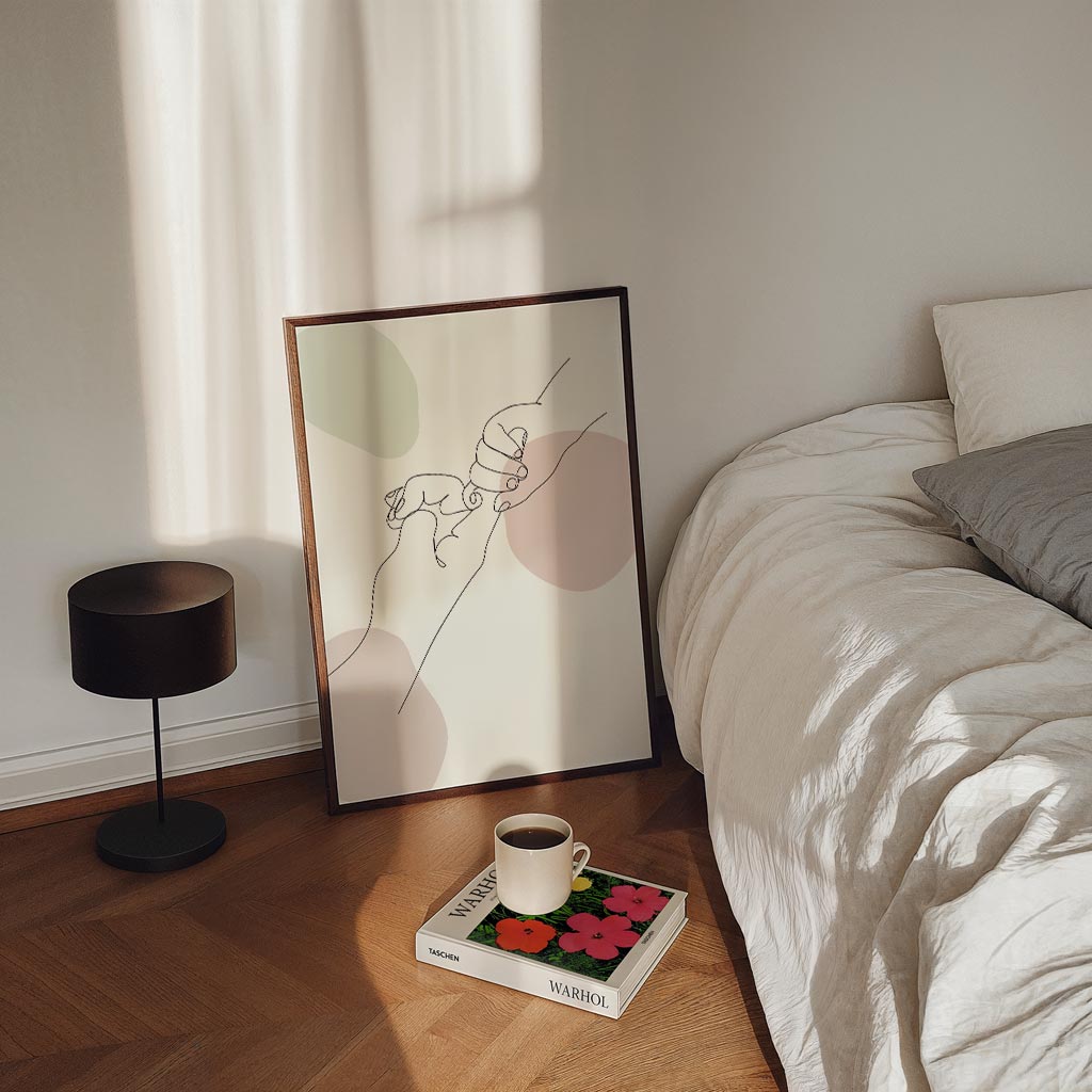 Verbondenheid in Lijntekening Poster-WallArtistic