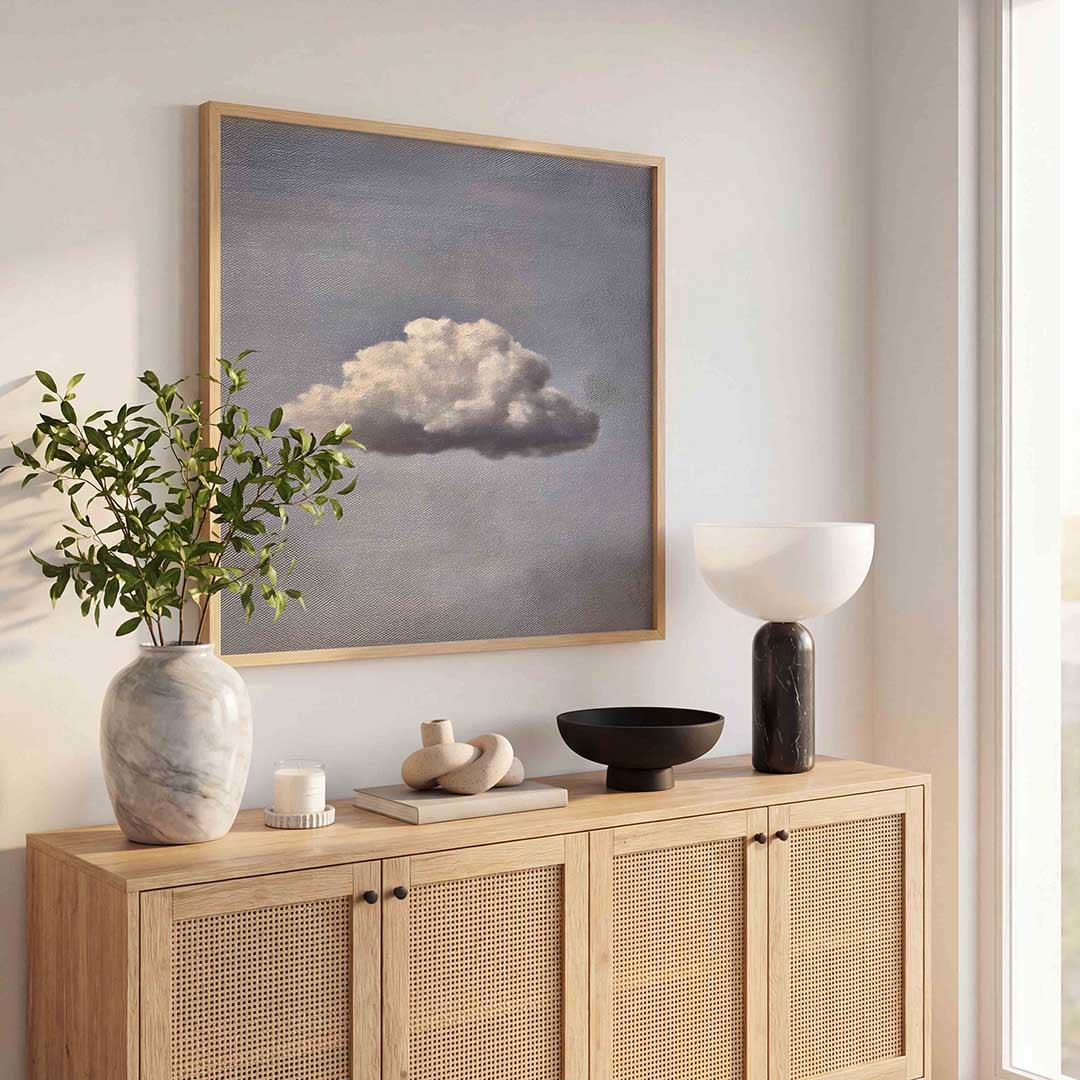 Wolk op blauwe achtergrond Poster