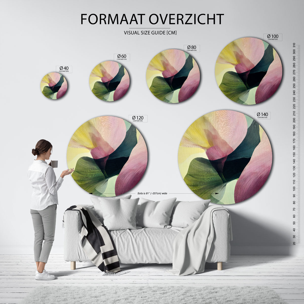 Vloeiende vormen Muurcirkel