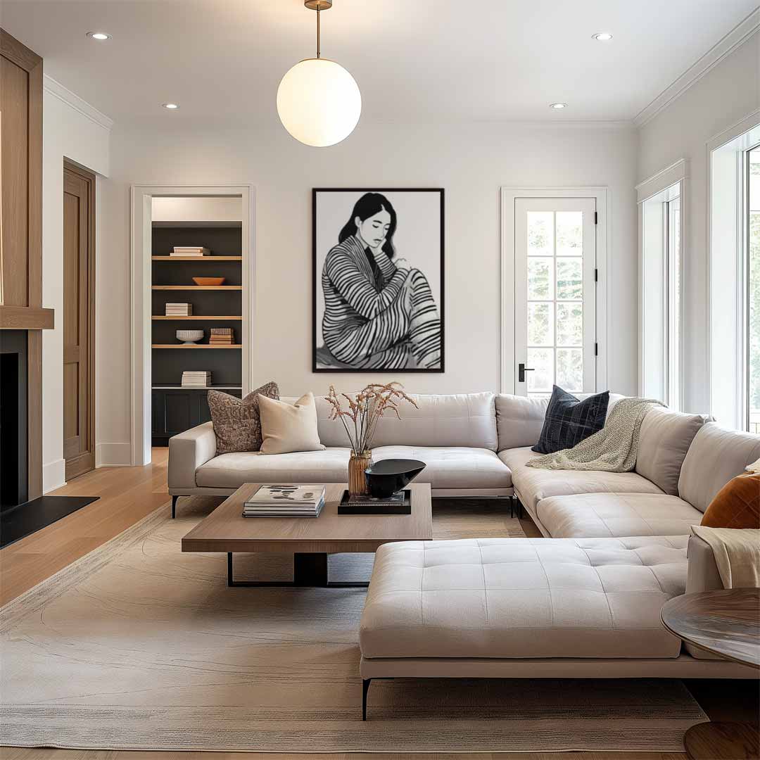 Dromerige Streepjes Kunstwerk-canvas-dibond-plexiglas-wanddecoratie-WallArtistic