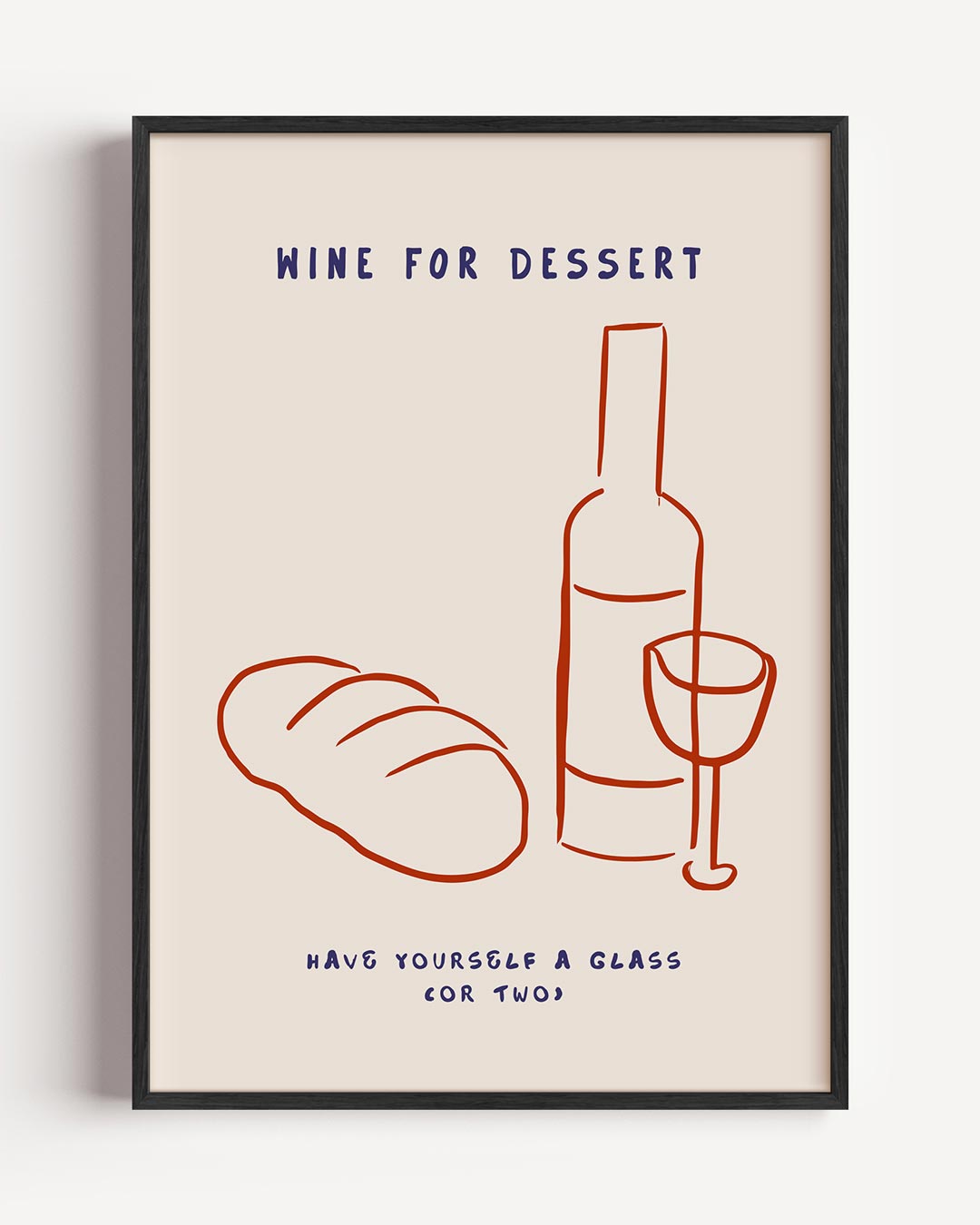 Stijlvolle Wijn en Brood Poster-WallArtistic