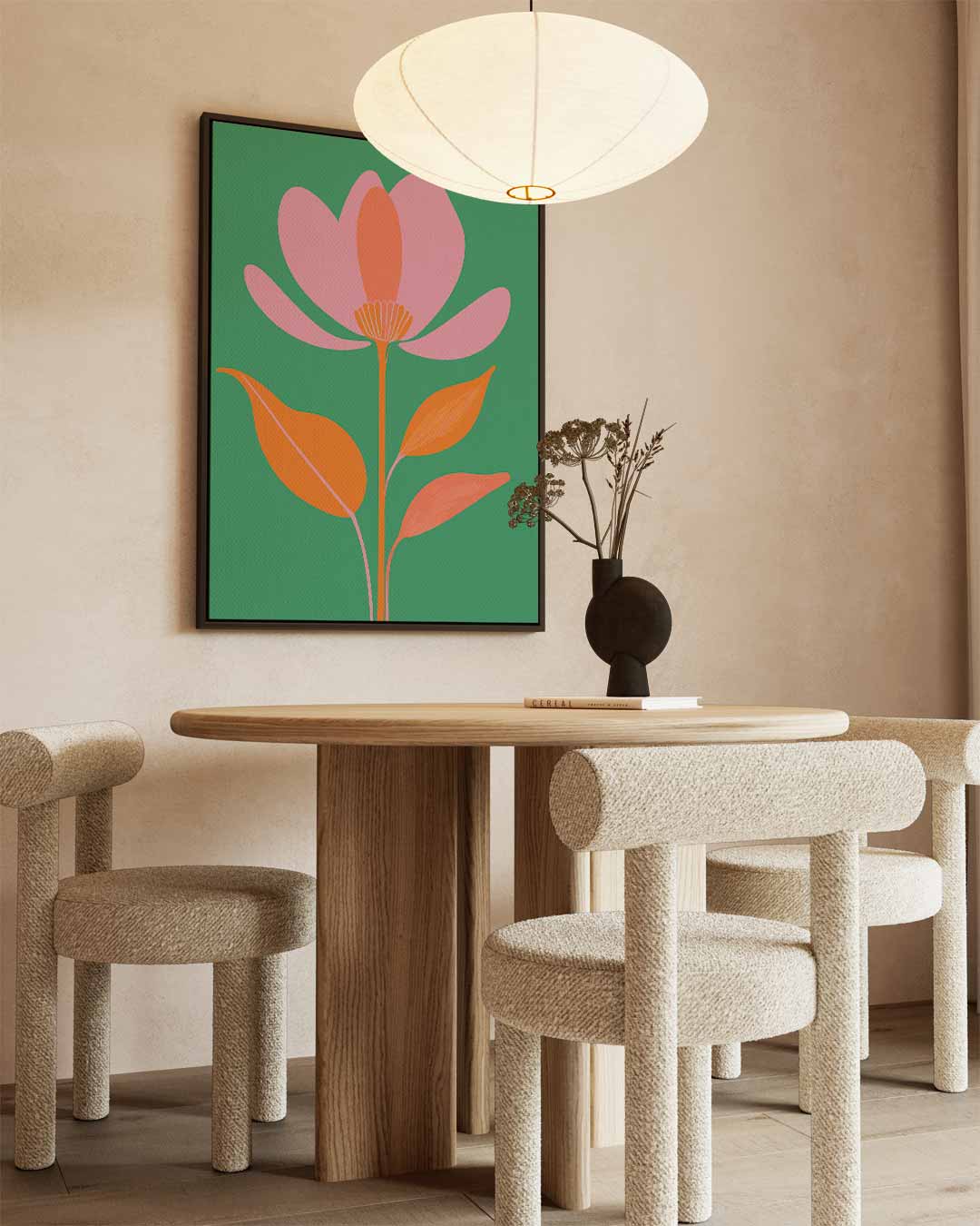 Vrolijke Bloem in de Wind Kunstwerk-canvas-dibond-plexiglas-wanddecoratie-WallArtistic