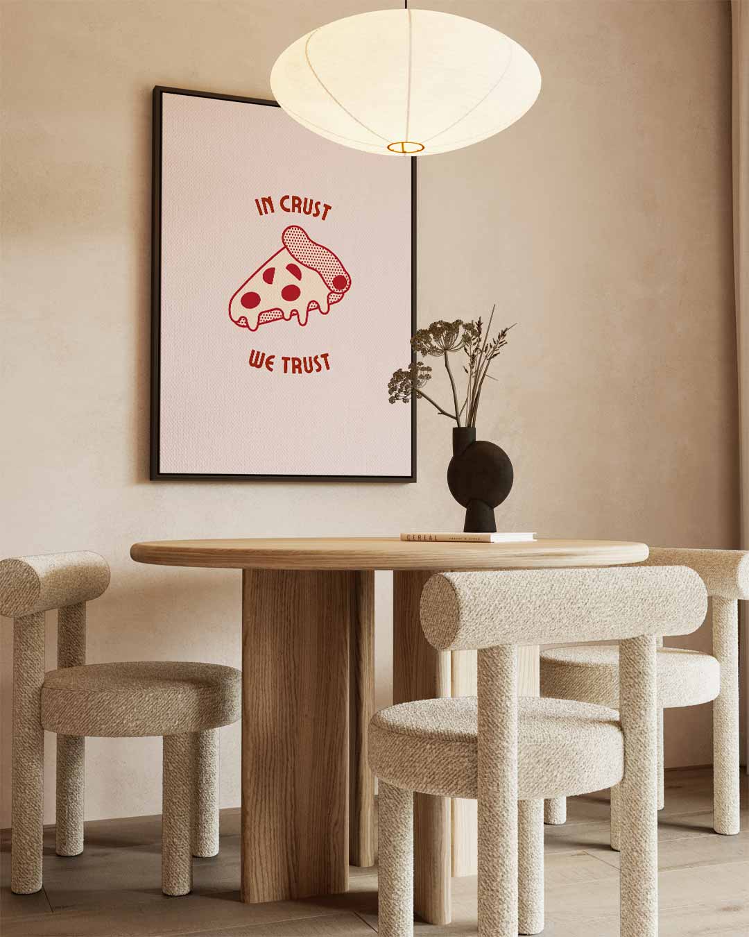 Pizza Liefde Poster Kunstwerk-canvas-dibond-plexiglas-wanddecoratie-WallArtistic