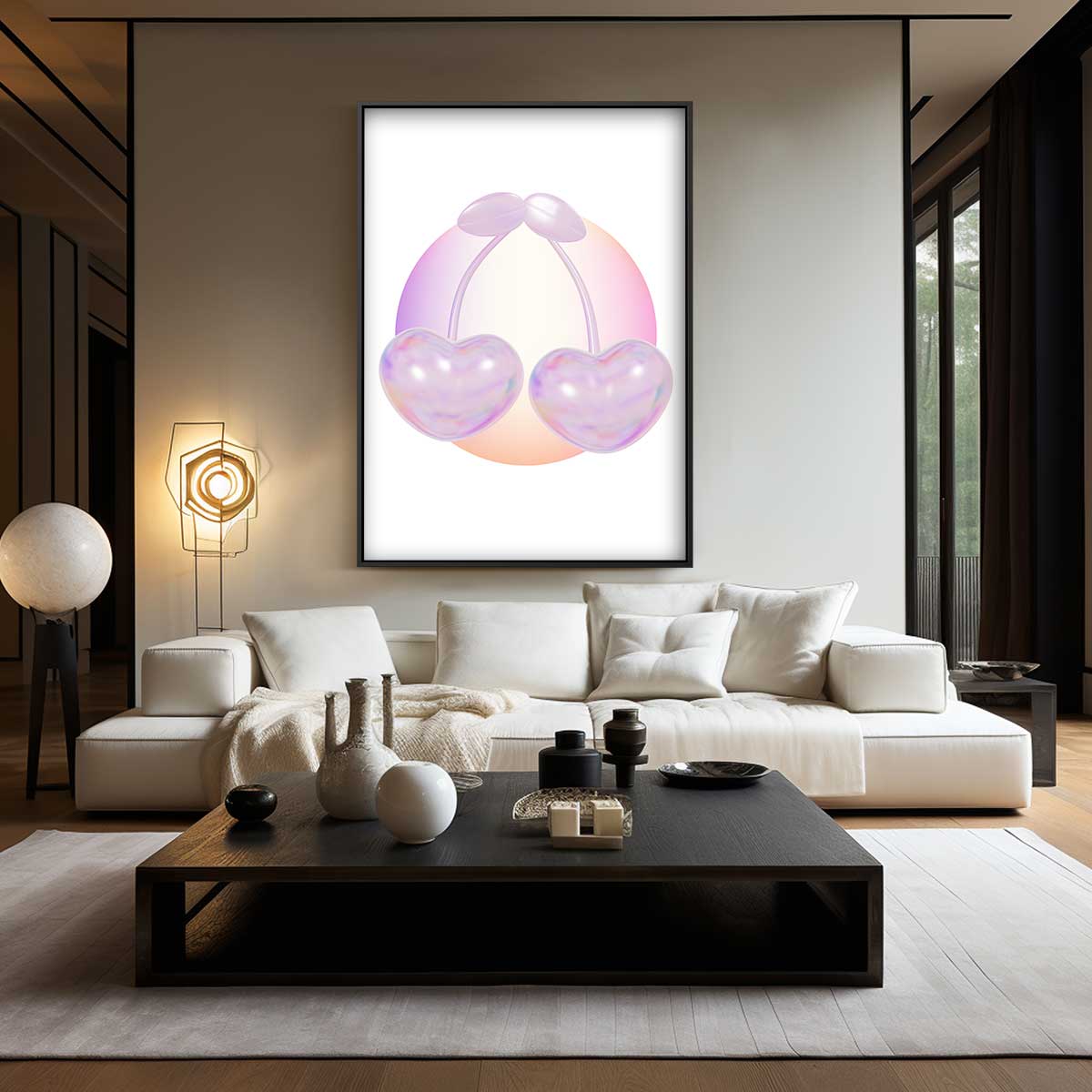 Glanzende Hartkersen Kunstwerk-canvas-dibond-plexiglas-wanddecoratie-WallArtistic