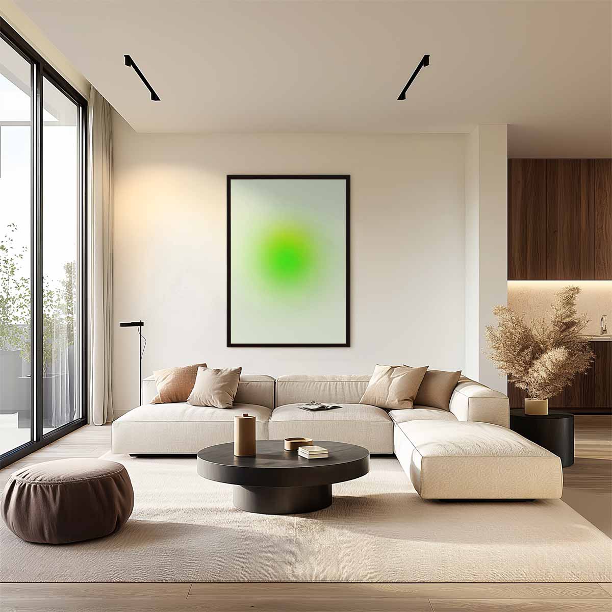 Groene Energie Cirkel Kunstwerk-canvas-dibond-plexiglas-wanddecoratie-WallArtistic
