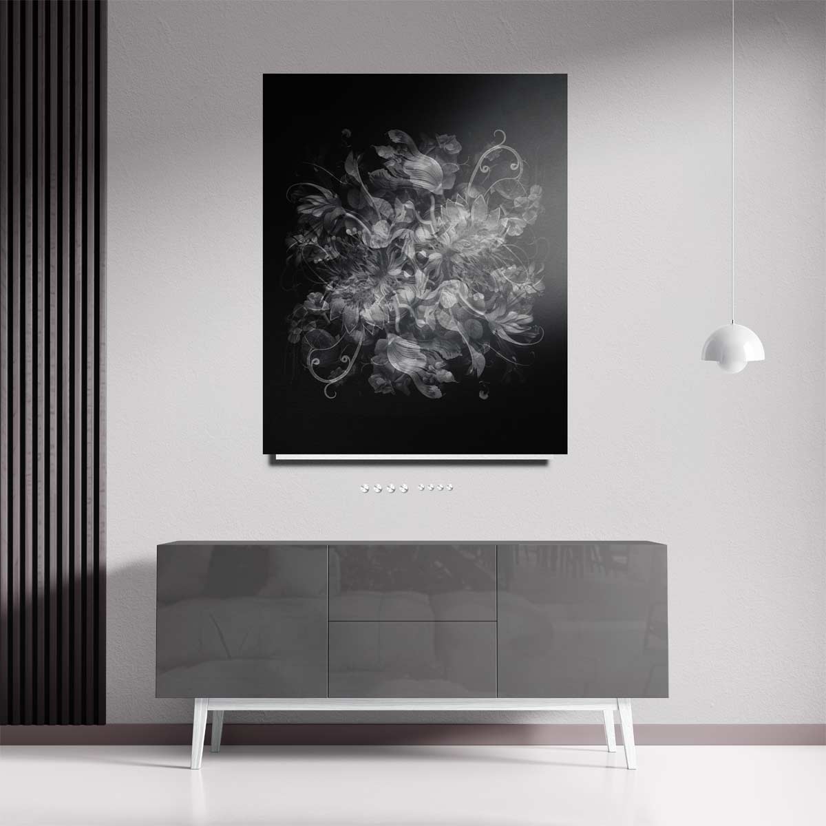 Mystieke Bloemenfantasie Kunstwerk-canvas-dibond-plexiglas-wanddecoratie-WallArtistic