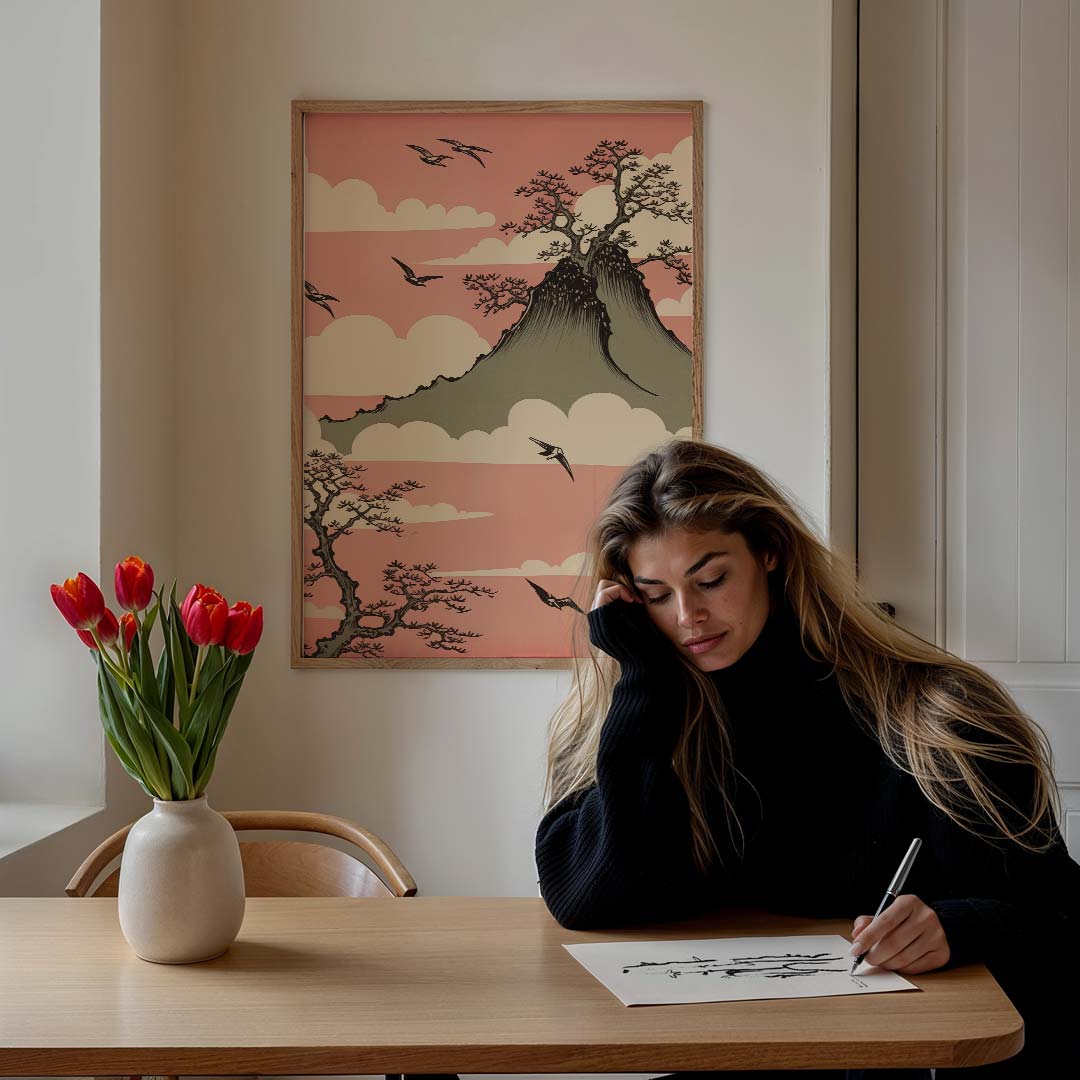 Dromerige Berglandschap Poster-WallArtistic