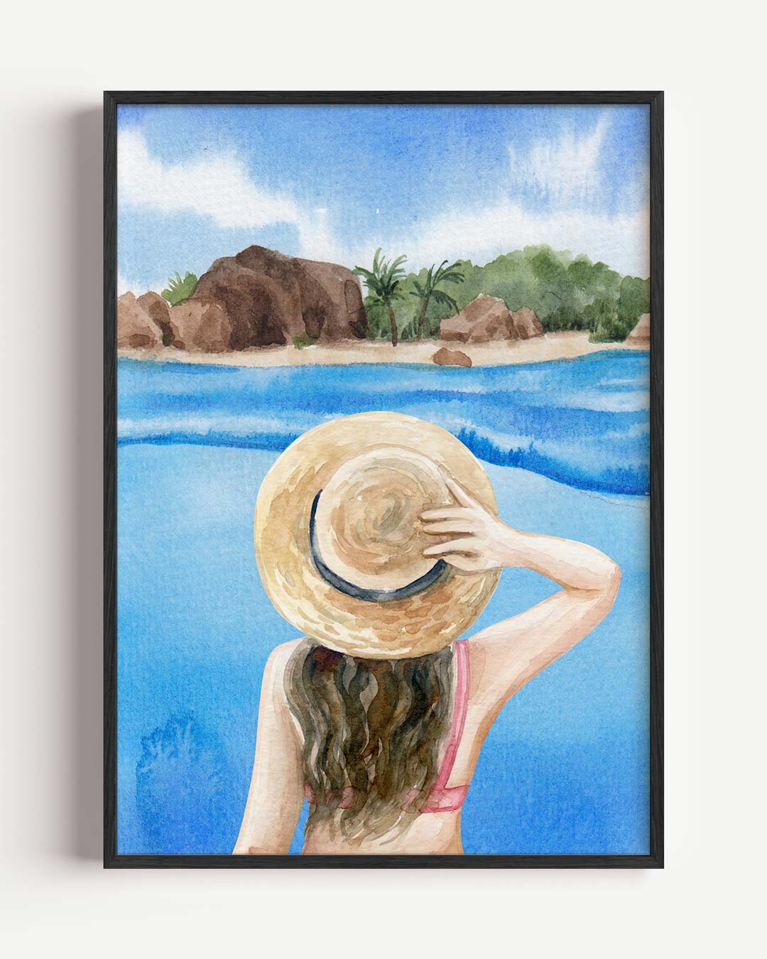 Vrouw bij Zee Poster-WallArtistic