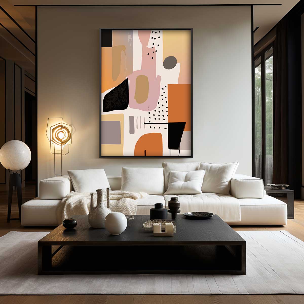 Abstracte Bruine Harmonie Kunstwerk-canvas-dibond-plexiglas-wanddecoratie-WallArtistic