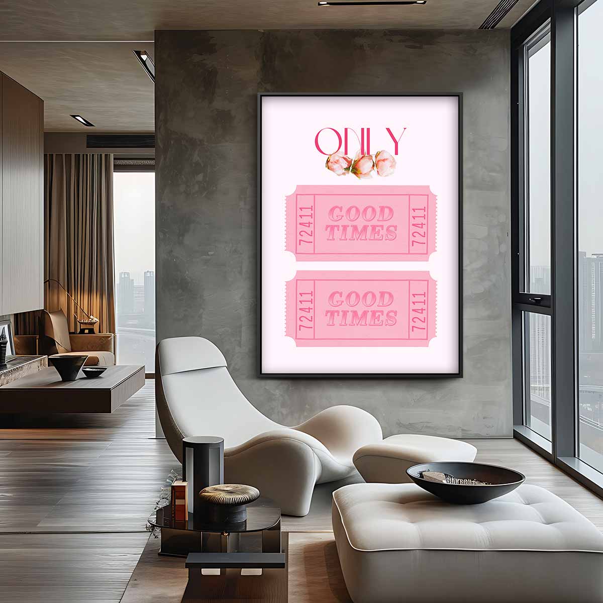 Roze Nostalgische Tickets Kunstwerk-canvas-dibond-plexiglas-wanddecoratie-WallArtistic