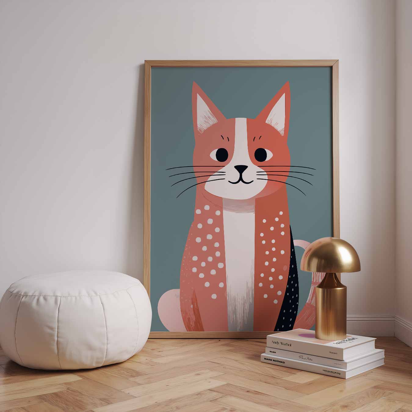 Schattige Kat Illustratie Poster-WallArtistic