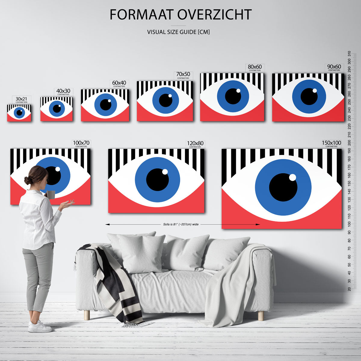 Oogvorm en lijnen Poster