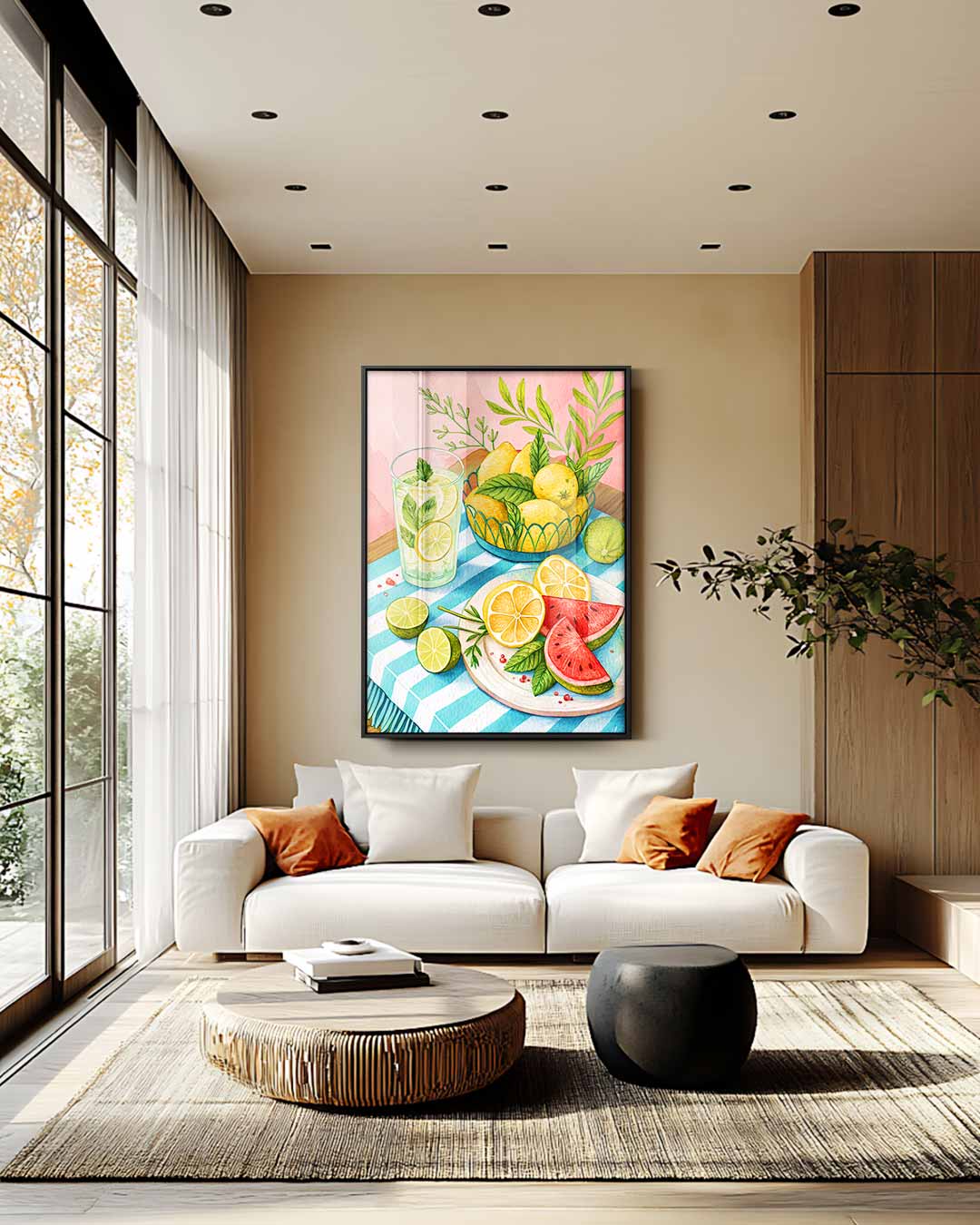 Zomers Citrusfeestje Kunstwerk-canvas-dibond-plexiglas-wanddecoratie-WallArtistic