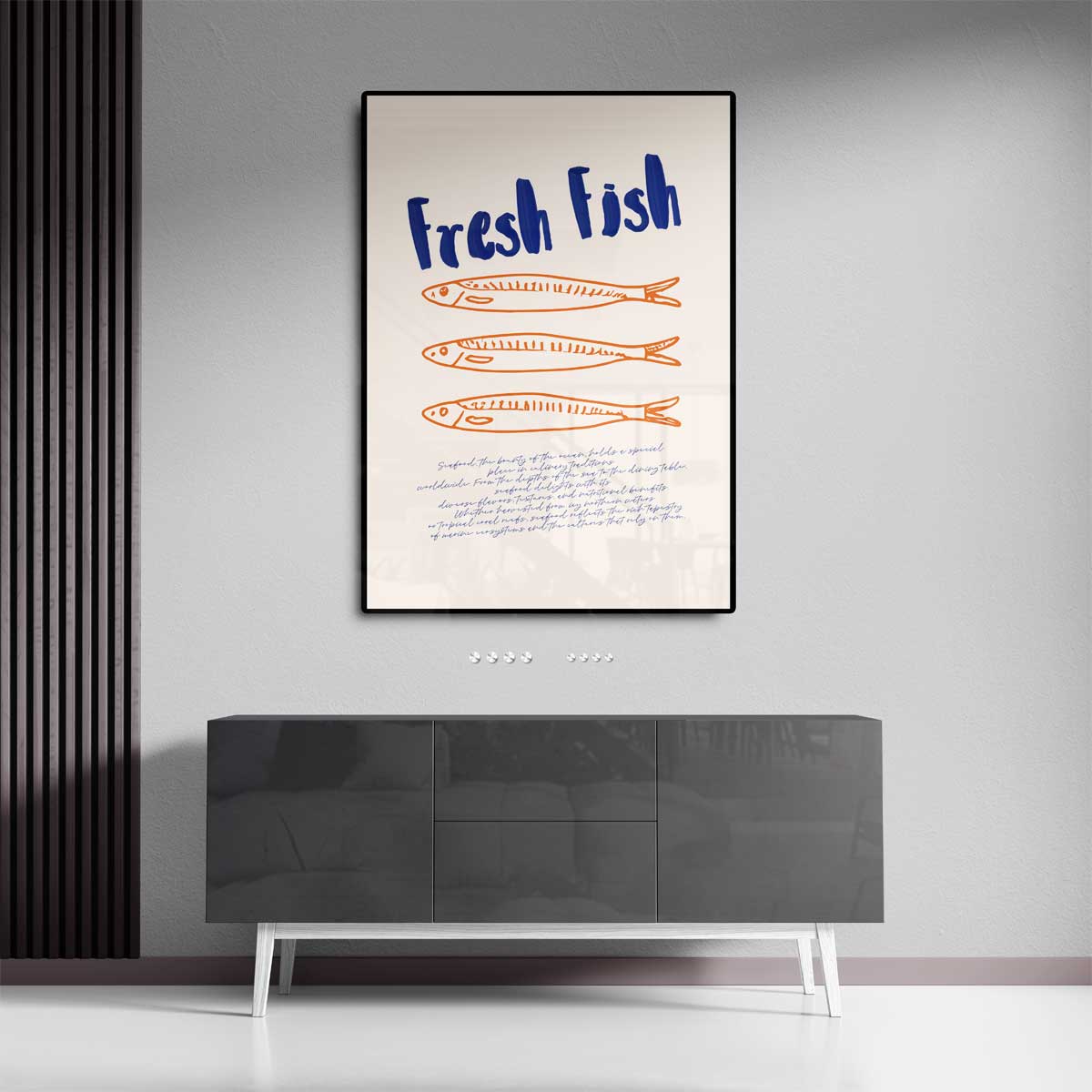 Verse Vis Illustratie Kunstwerk-canvas-dibond-plexiglas-wanddecoratie-WallArtistic