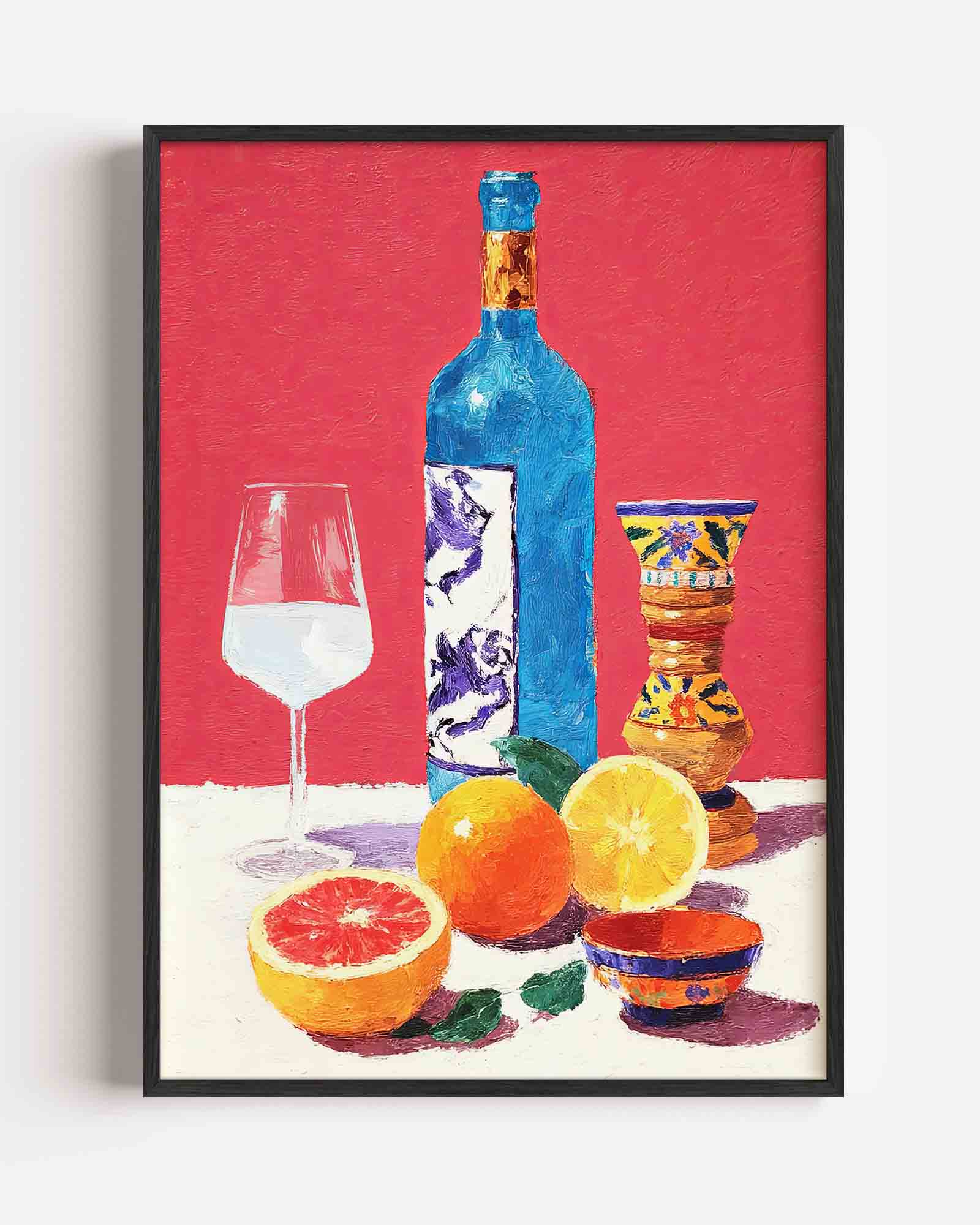 Fles en citrus Poster