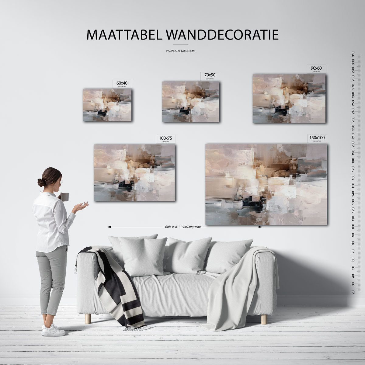 Gelaagde kleurencompositie Kunstwerk