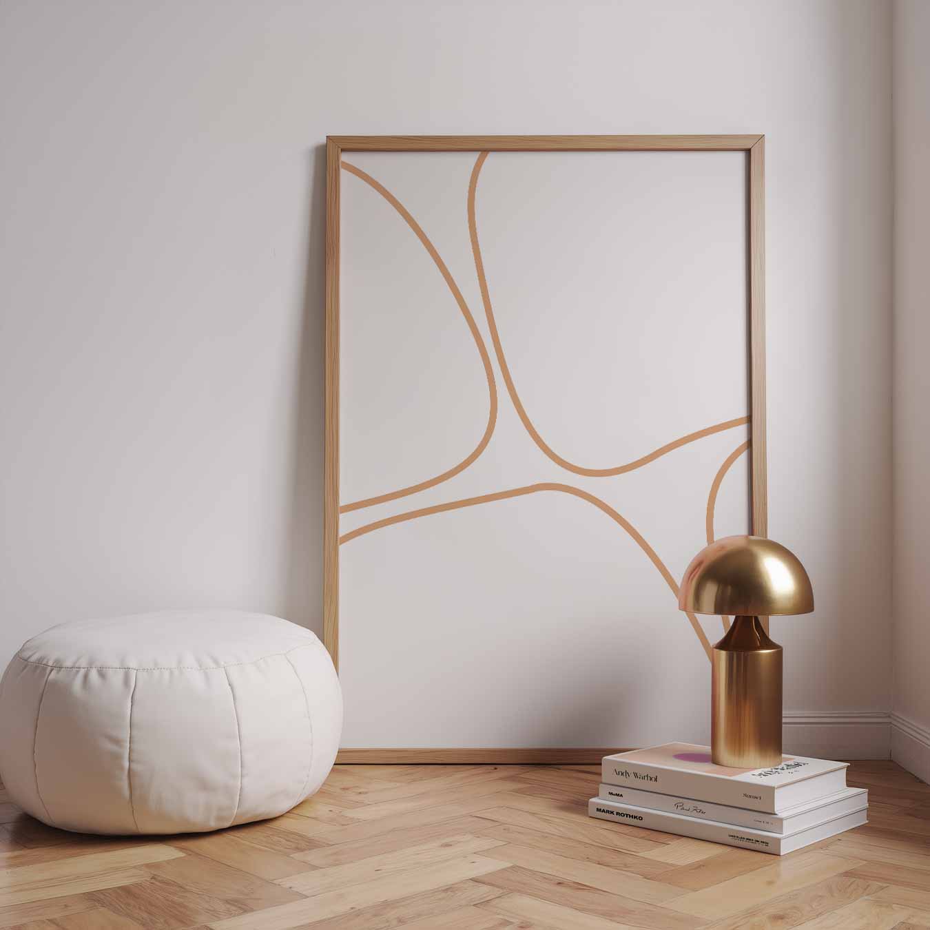 Abstracte Vormen in Beige Poster-WallArtistic