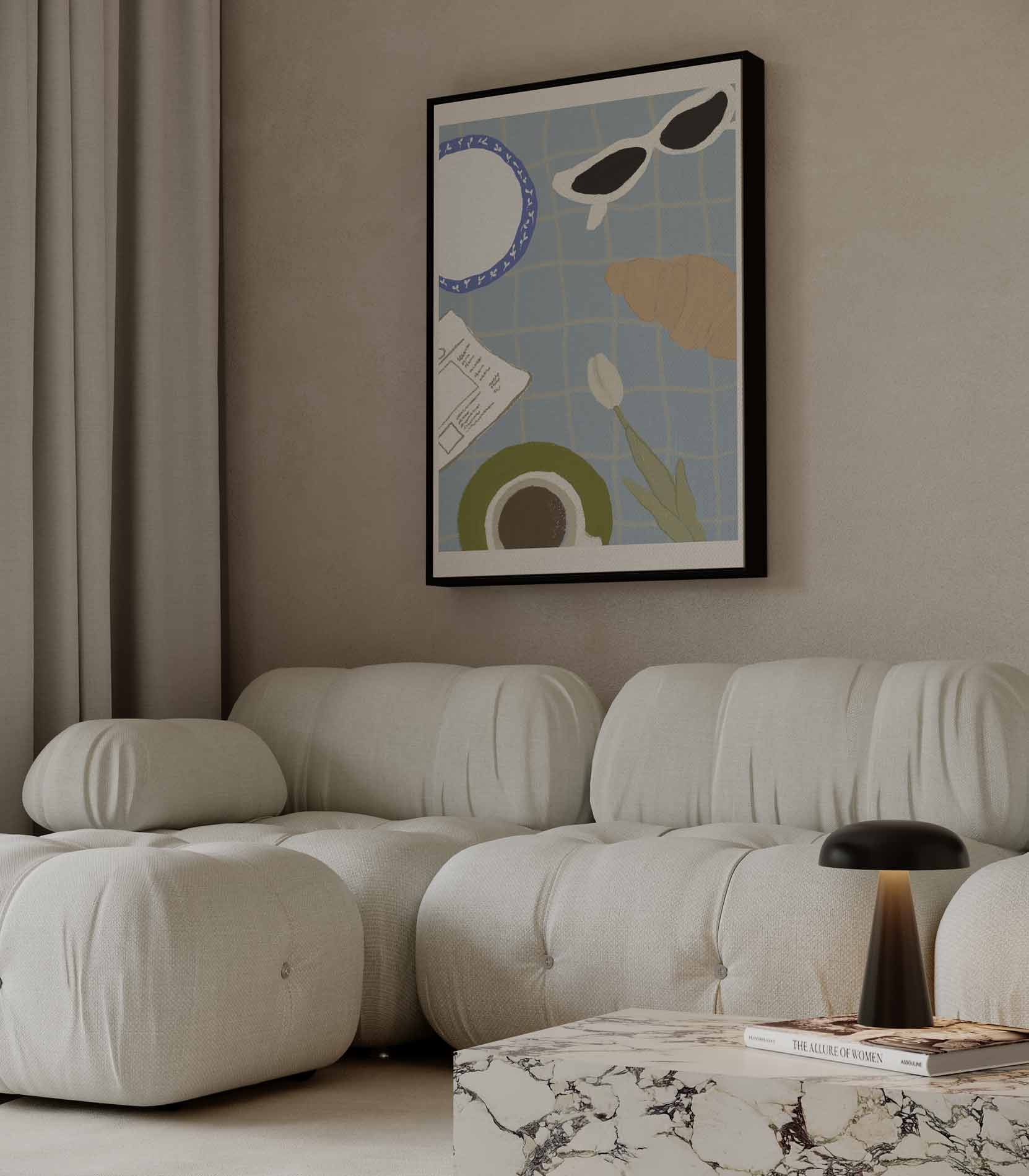 Zonnige Ontbijtsferen Kunstwerk-canvas-dibond-plexiglas-wanddecoratie-WallArtistic