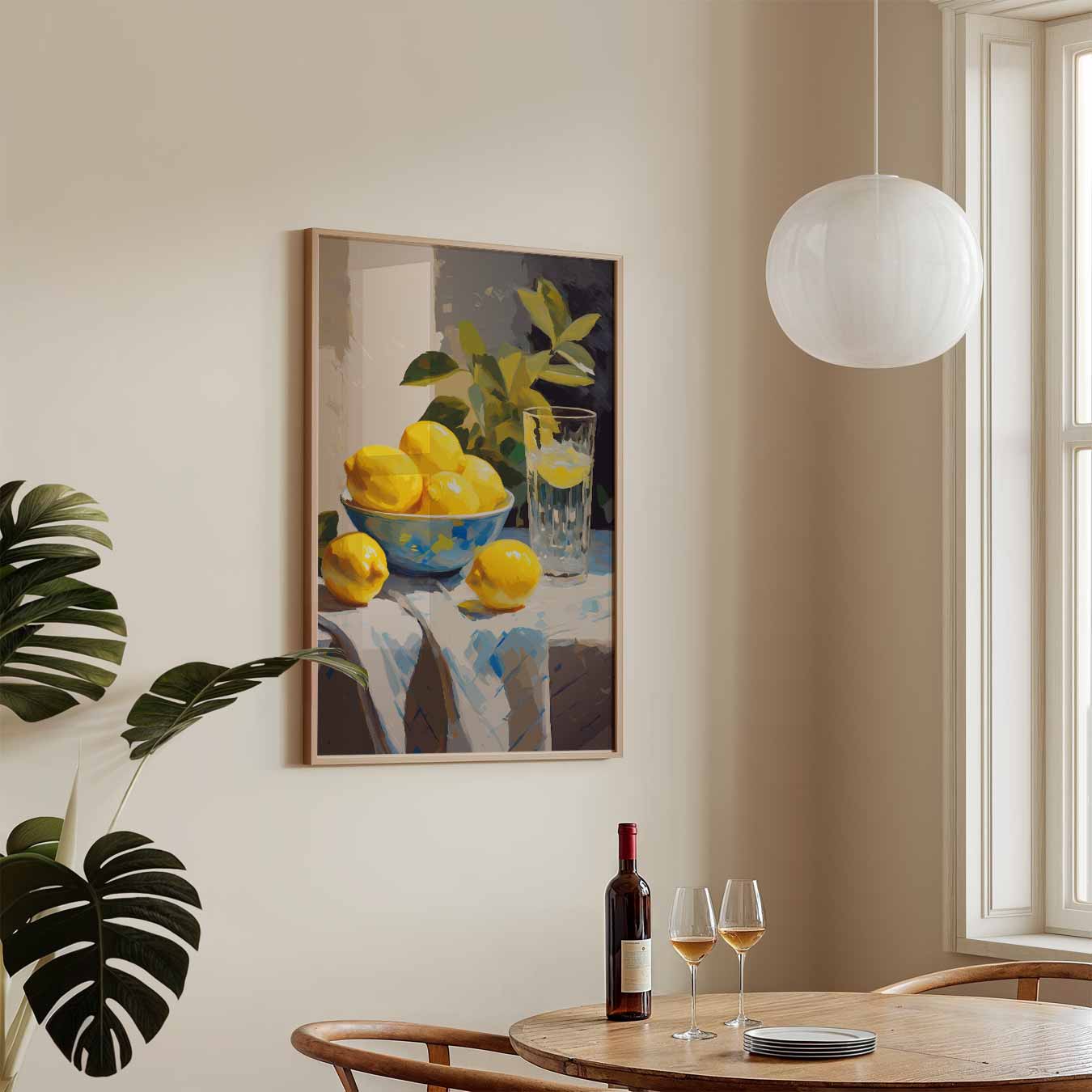 Zonnige Citroentafel Poster-WallArtistic